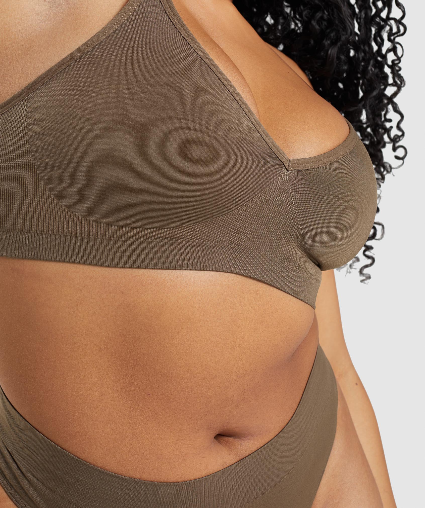 Seamless Low Neck Bralette in Walnut Brown - view 6