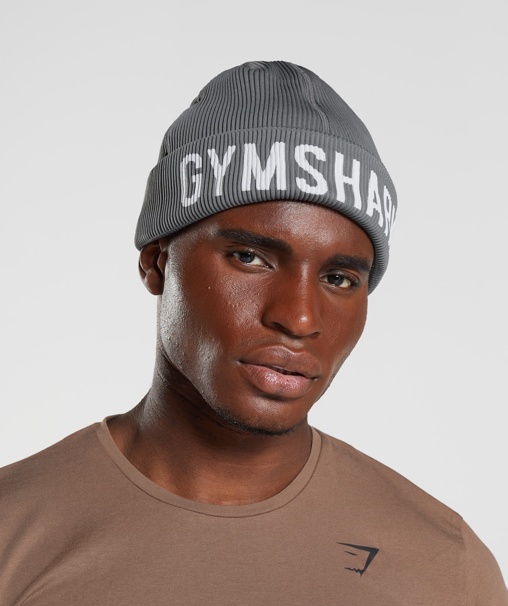 Seamless Docker Beanie in Charcoal Grey Marl - view 4