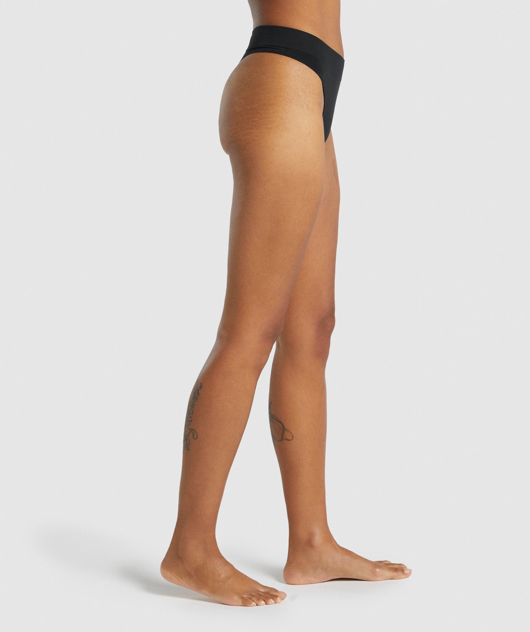 Gymshark Cotton High Leg Thong - Black