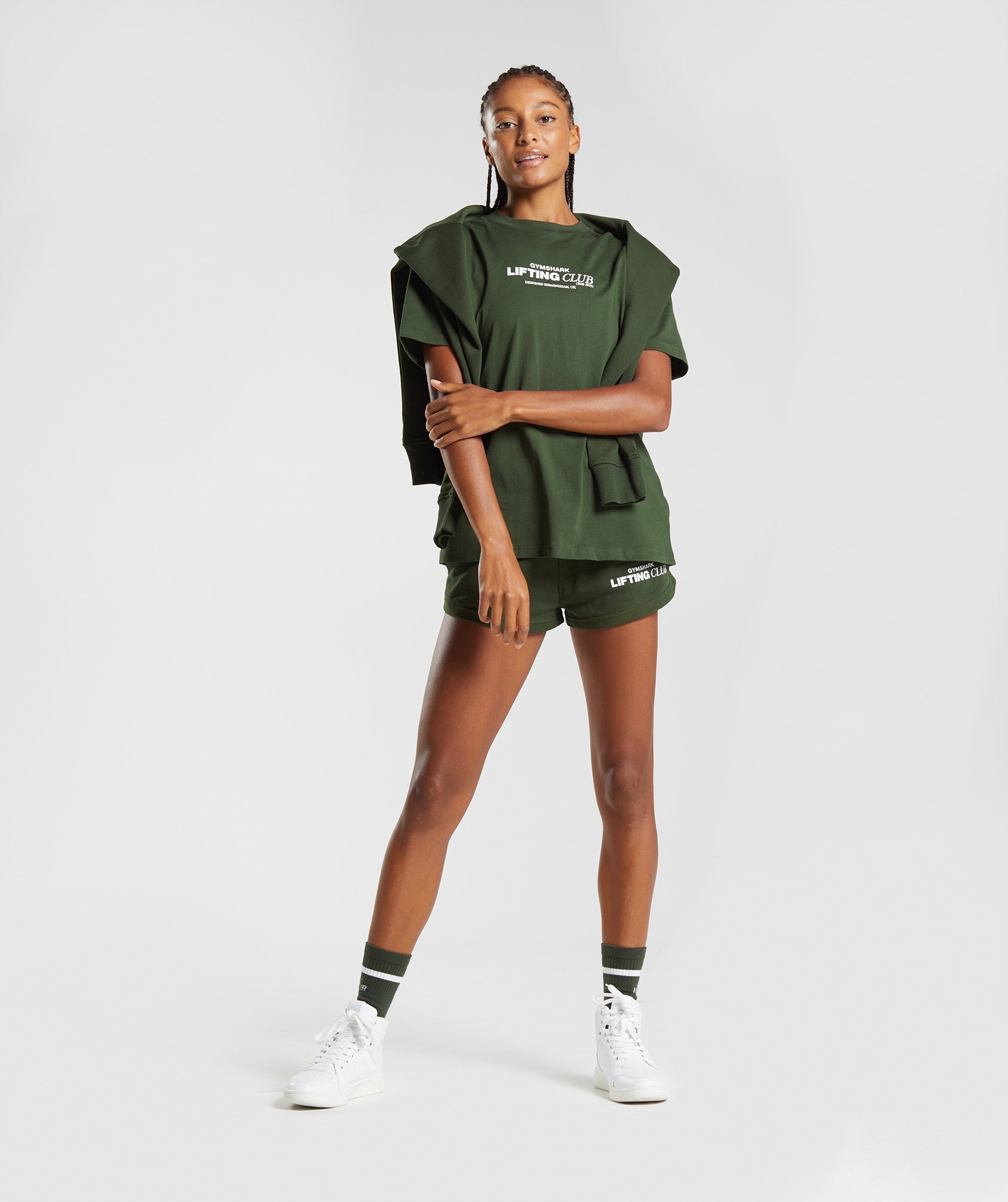 Social Club Oversized T-Shirt in Moss Olive - view 4