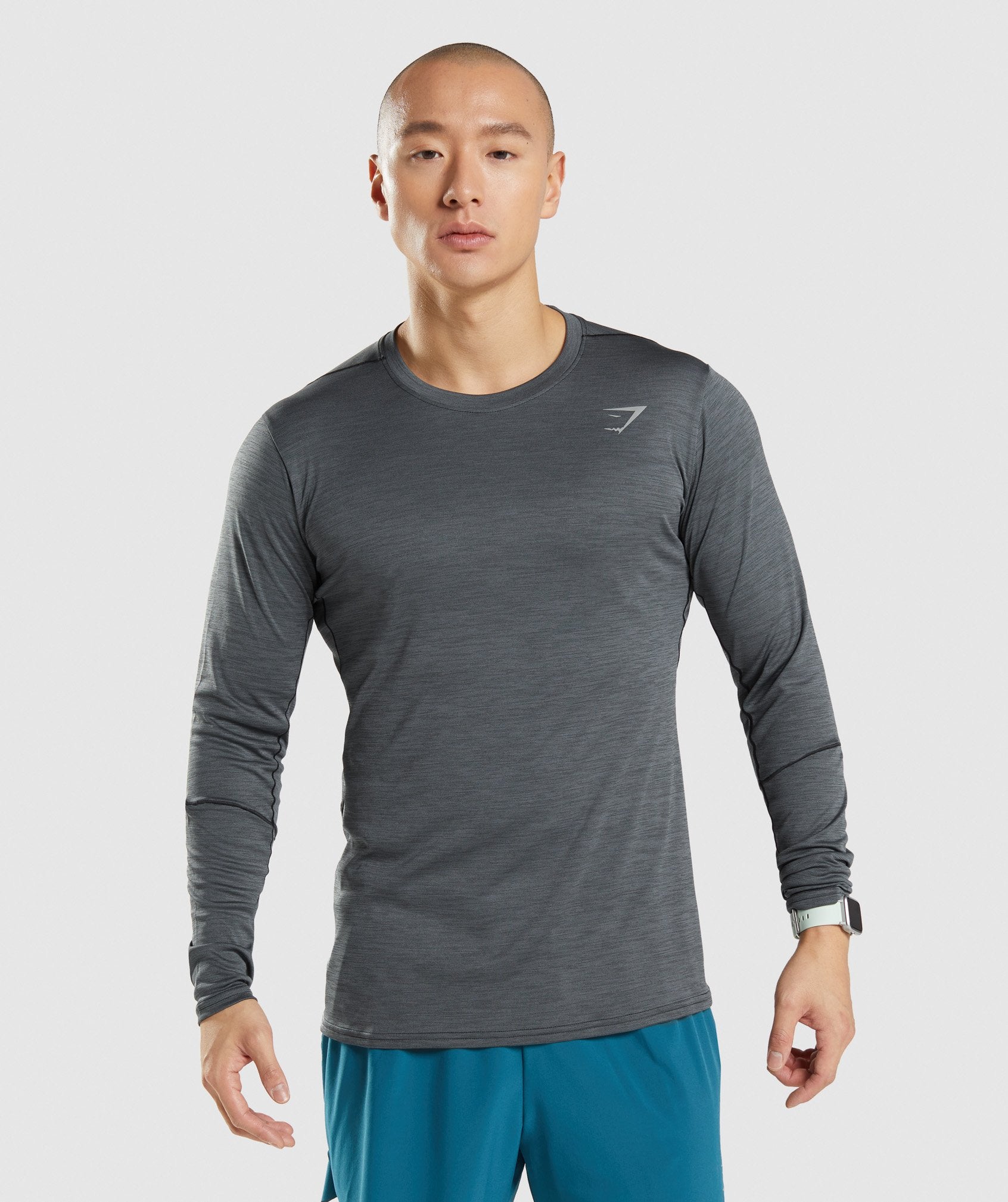 Speed Long Sleeve T-Shirt in Black/Charcoal Marl - view 1