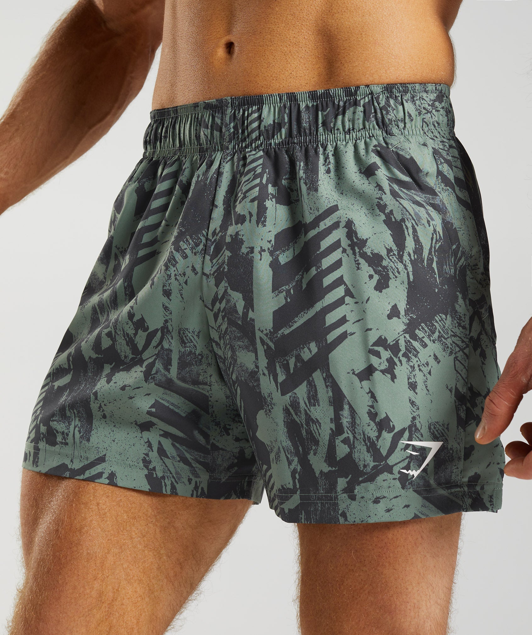 Sport 5" Shorts in Willow Green Print - view 5