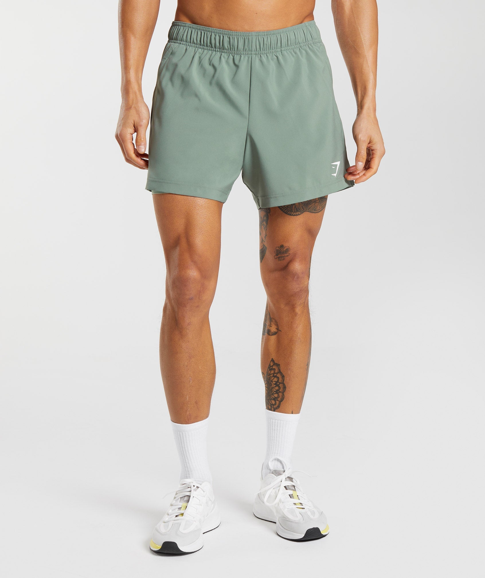 Sport 5" 2 In 1 Shorts in Willow Green/Desert Sage Green