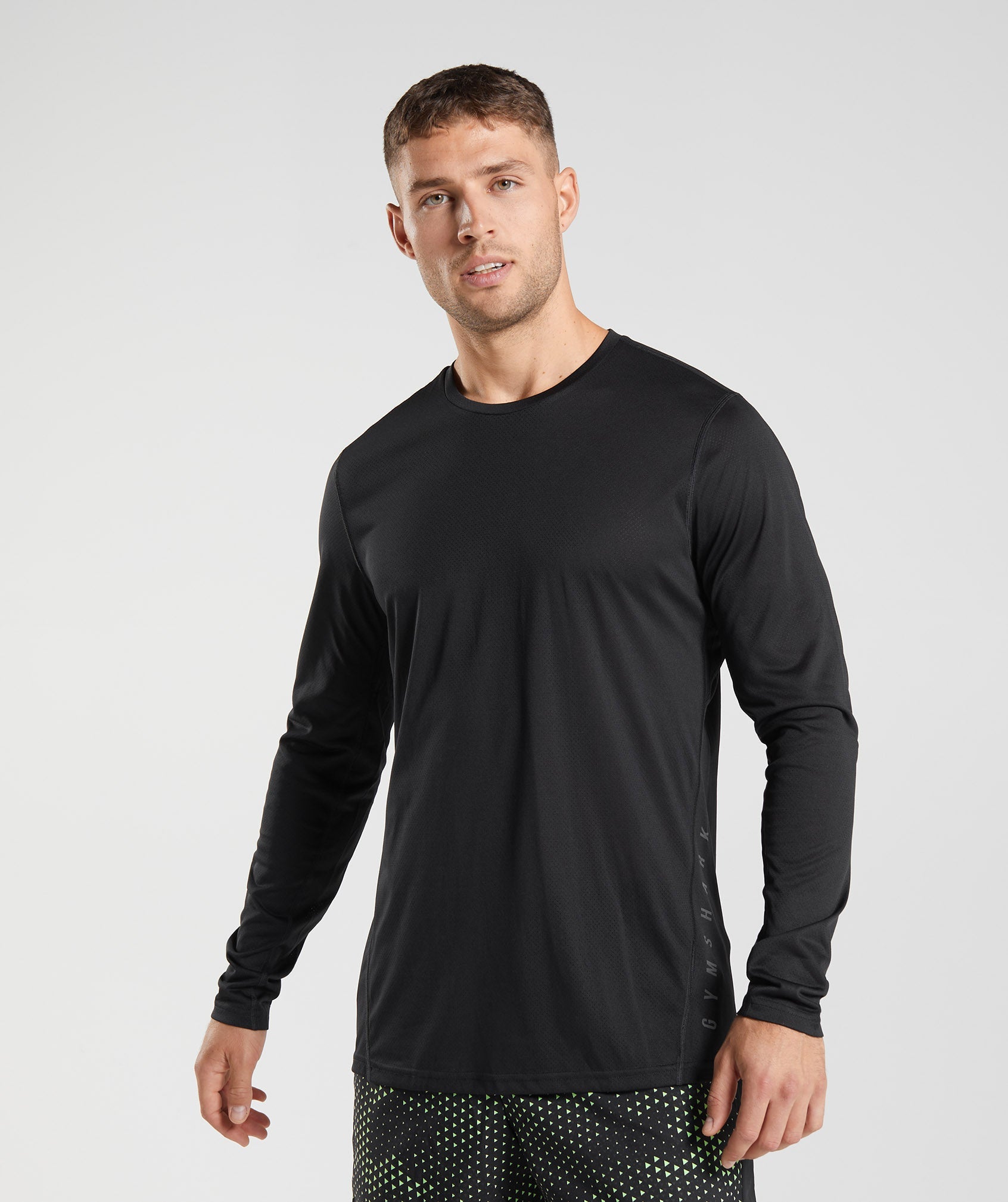 Sport Long Sleeve T-Shirt in Black/Black Marl - view 1