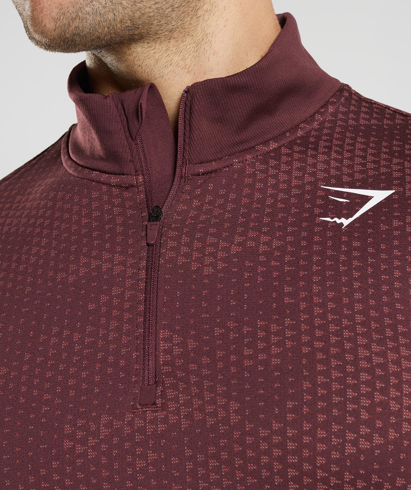 Sport Seamless 1/4 Zip in Baked Maroon/Rosewood Red - view 6