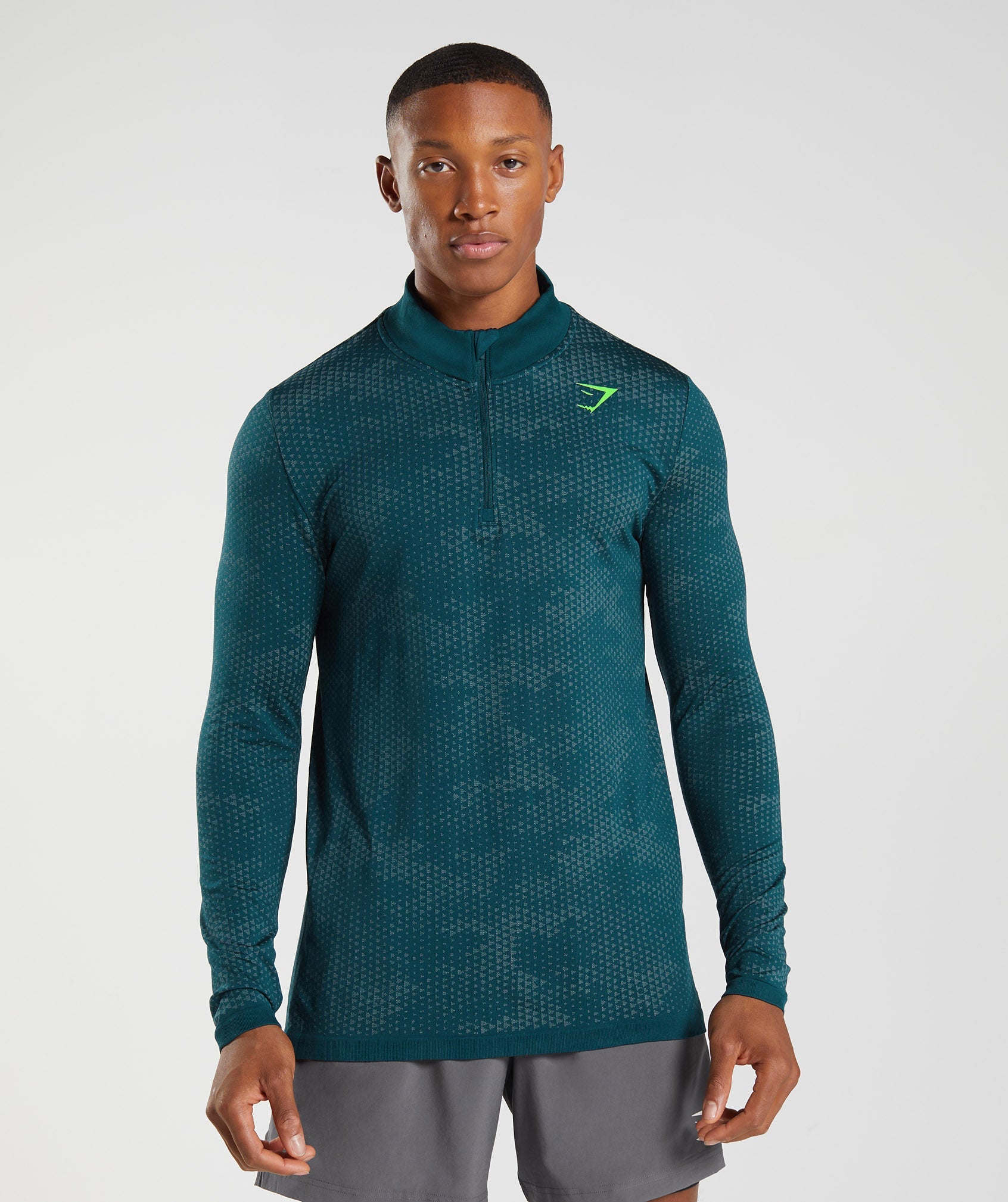 Sport Seamless 1/4 Zip in Winter Teal/Slate Blue - view 1