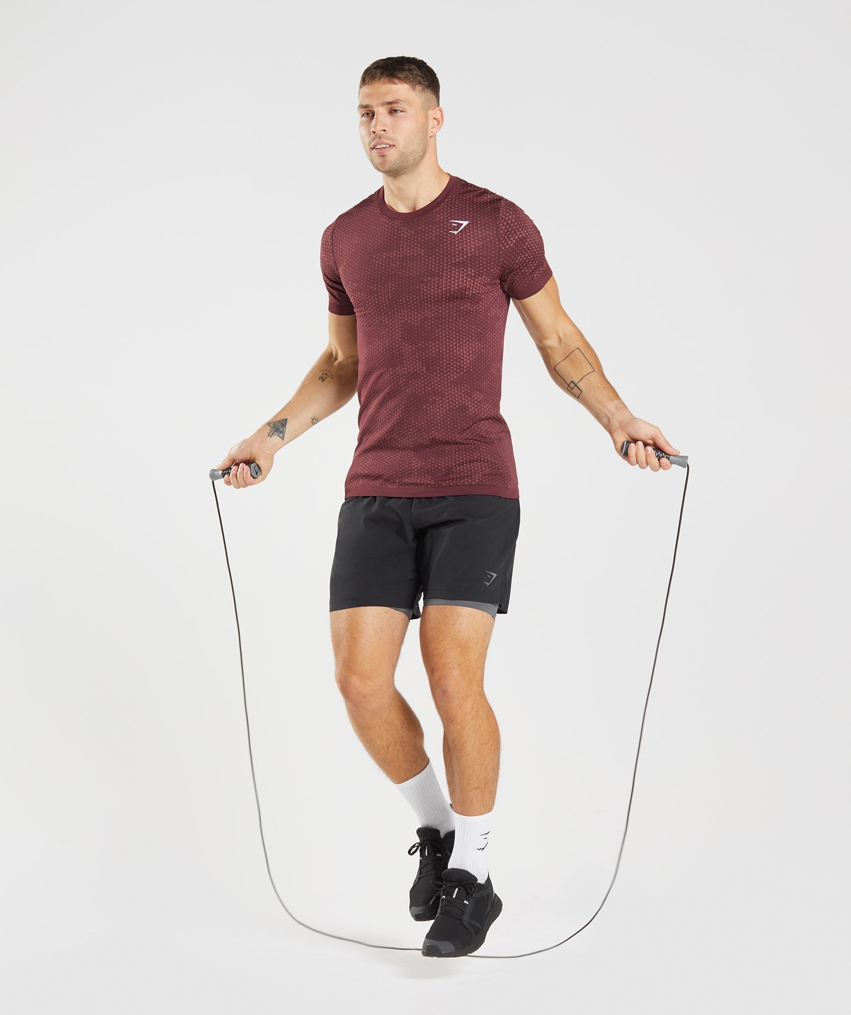 Sport Seamless T-Shirt in Baked Maroon/Rosewood Red - view 4