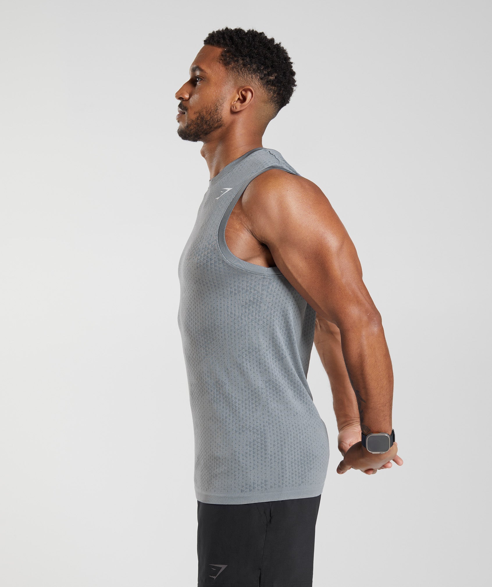 Sport Seamless Tank in Drift Grey/Evening Blue - view 3