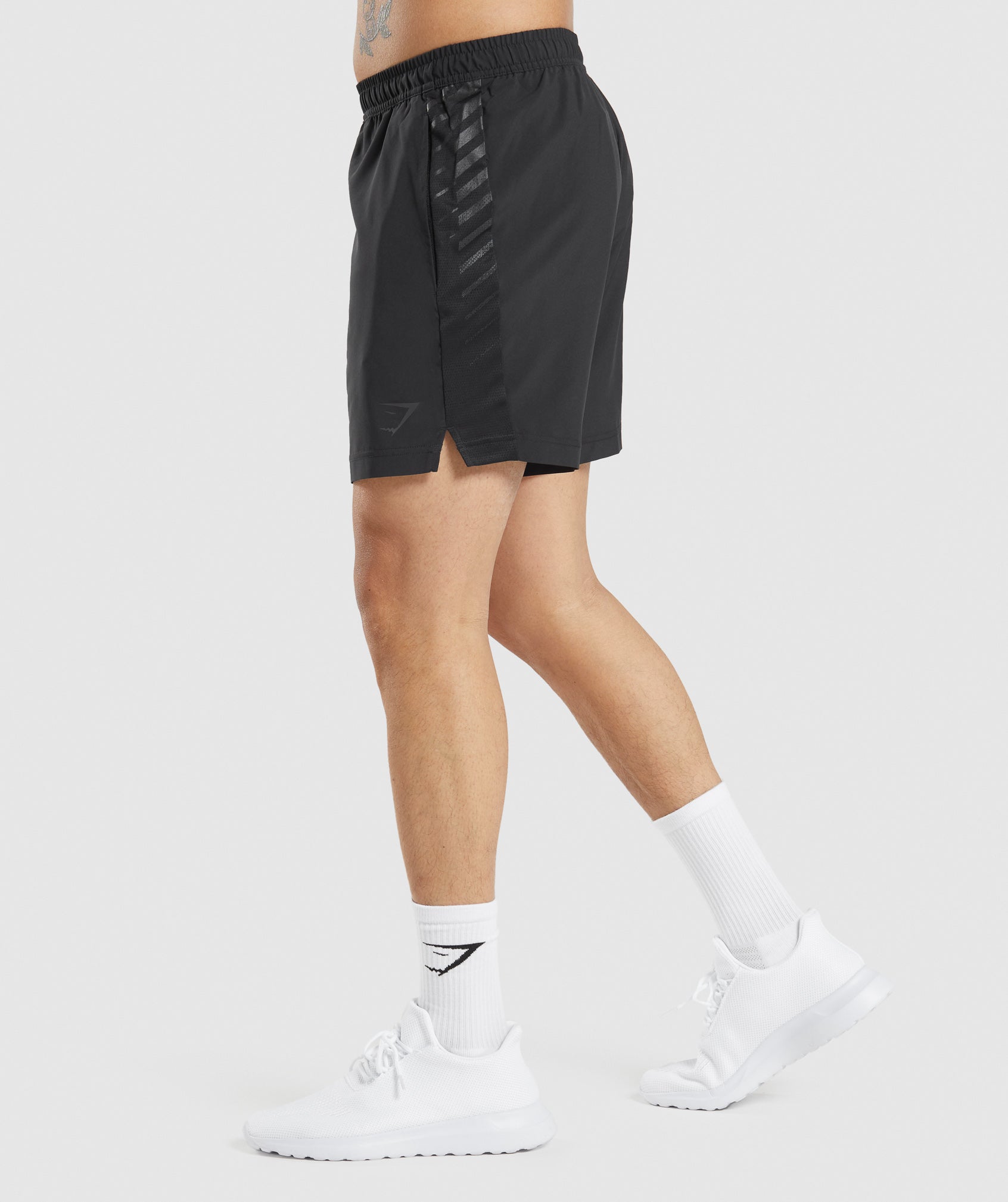 Sport Stripe 7" Shorts in Black - view 3