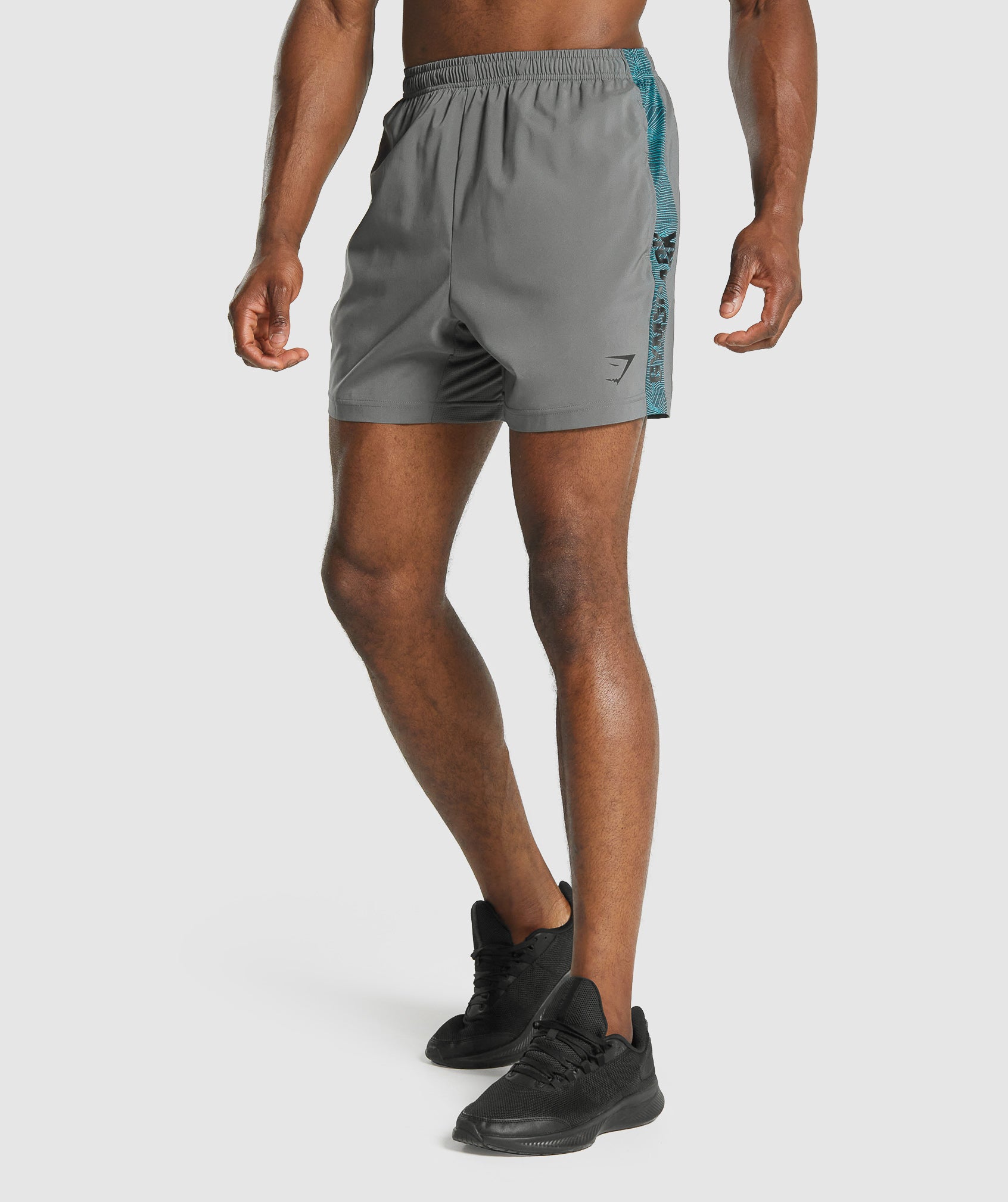 Graphic Sport Shorts in Grey
