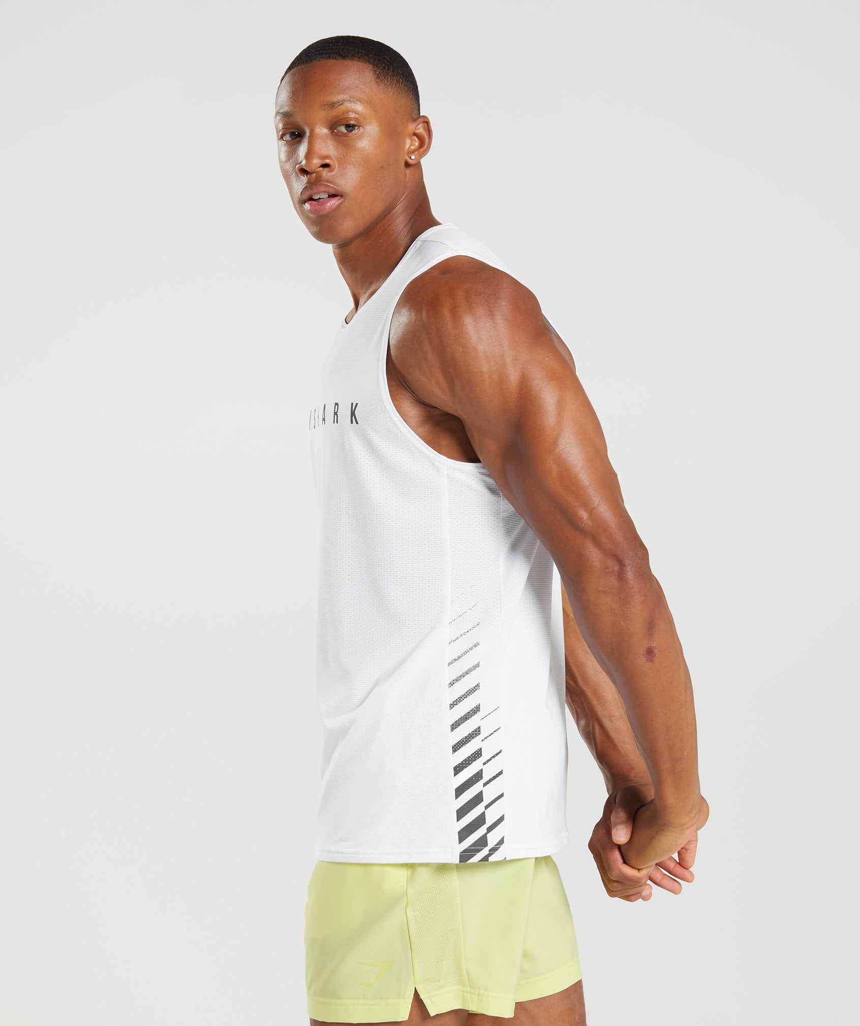 Sport Stripe Tank in White - view 3