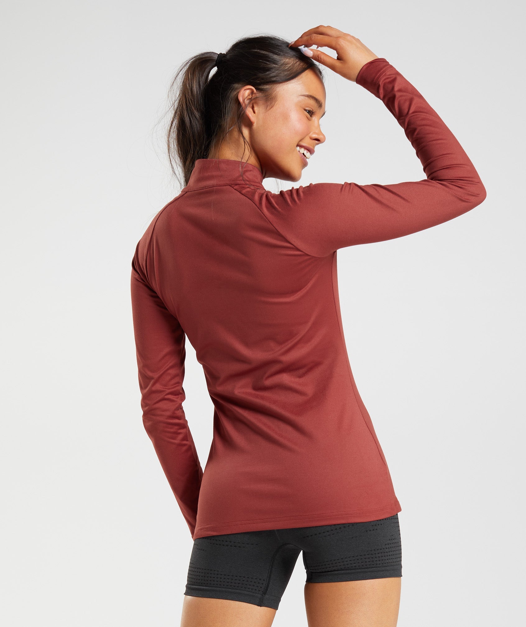 Pulôver Gymshark Portugal - Gymshark Training 1/4 Zip Mulher Rosa Marrom -  Roupa Gymshark Comprar