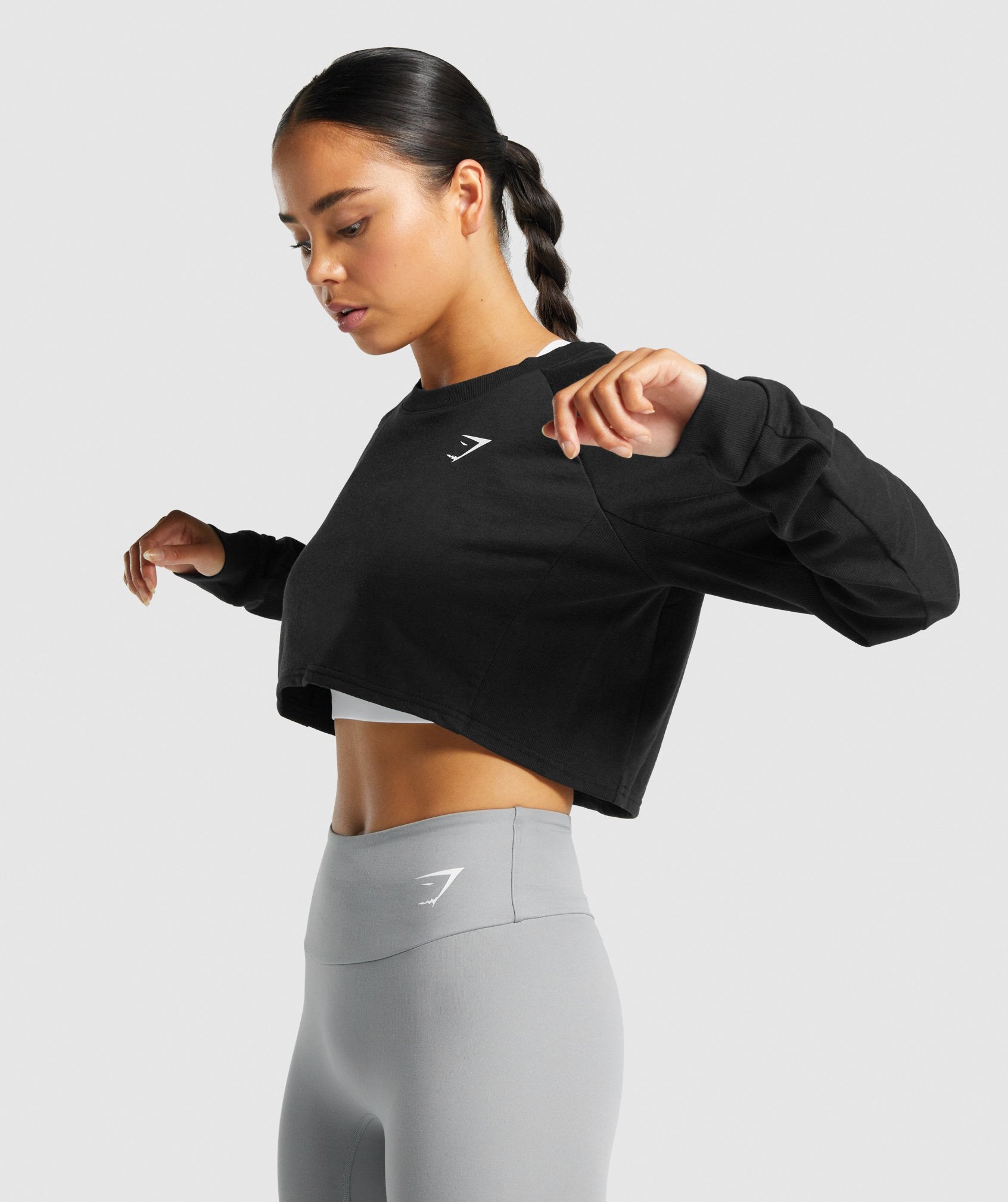 Gymshark Training Cropped Sweater - Black