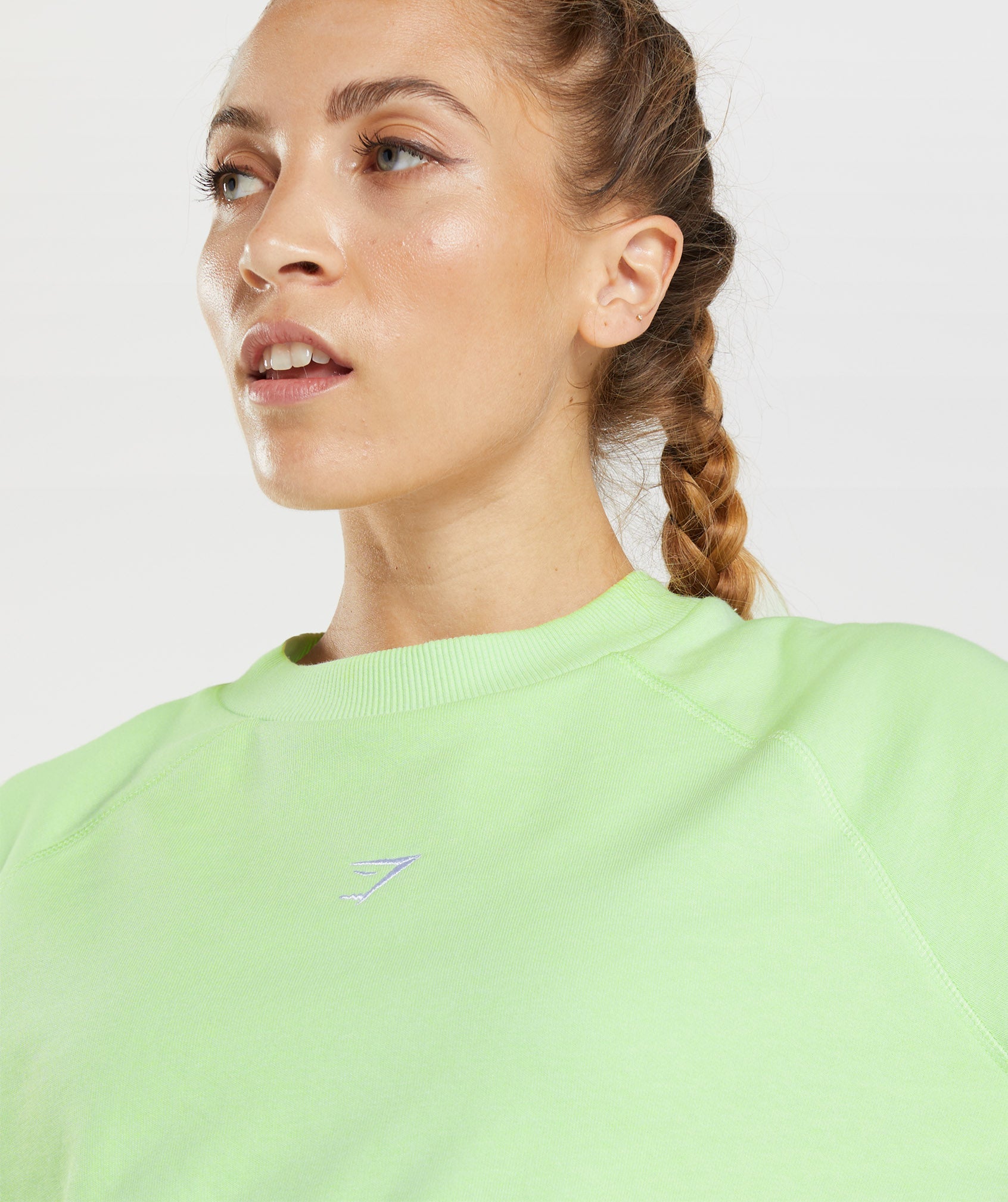 Training Cropped Sweater in Kiwi Green - view 3