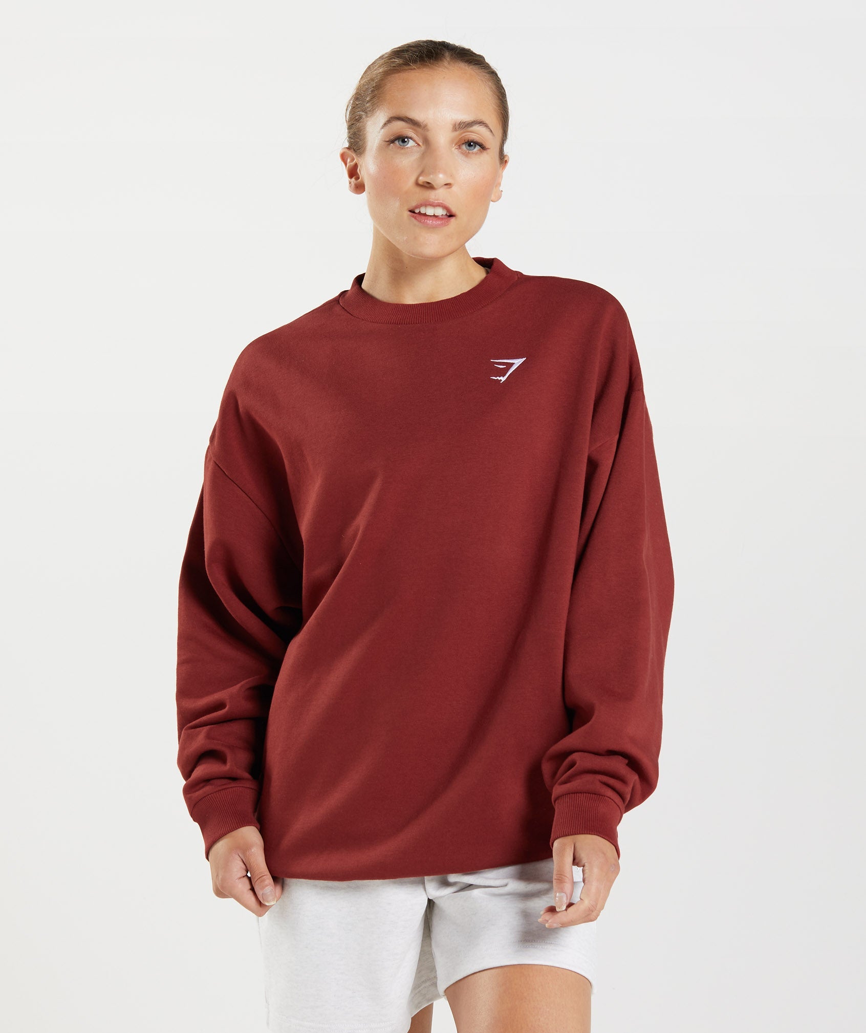 Training Oversized Sweatshirt in Rosewood Red - view 1
