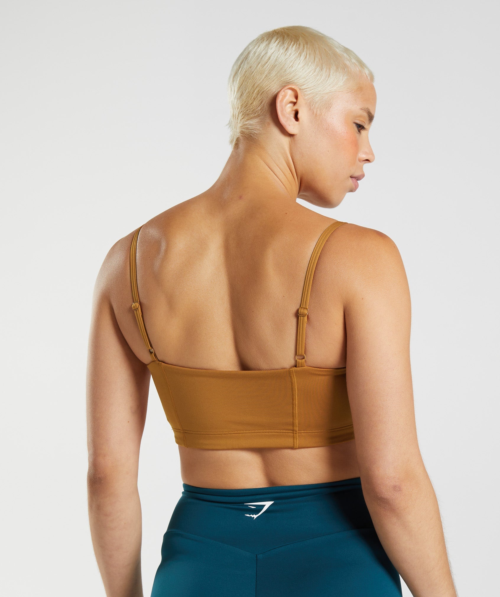 Bandeau Sports Bra in Nutmeg Brown - view 2