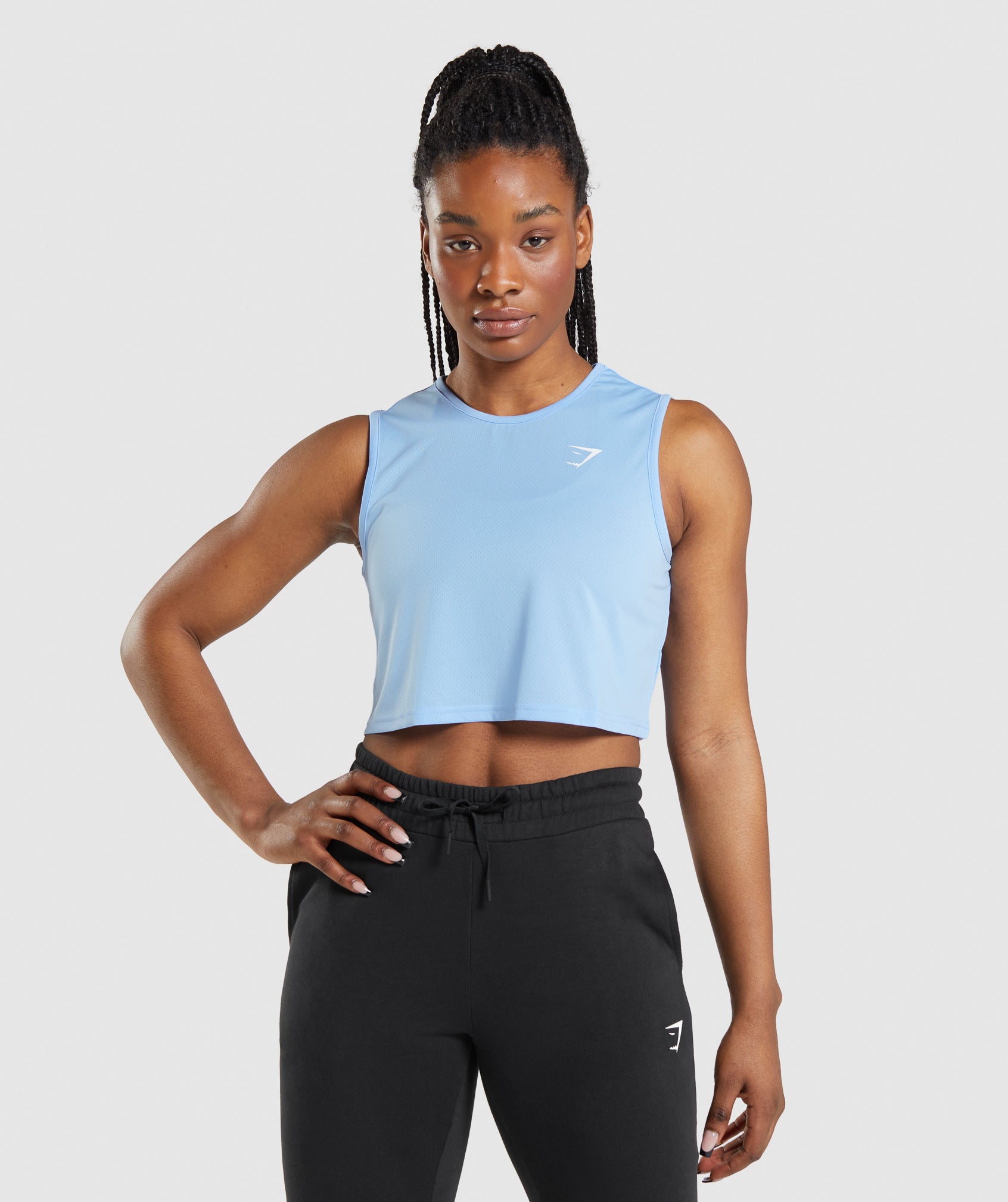 Training Crop Tank in Moonstone Blue - view 1