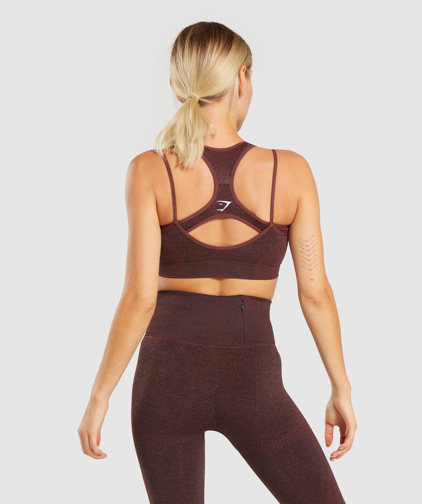 Vital Rise Seamless Sports Bra in Brown Marl - view 3