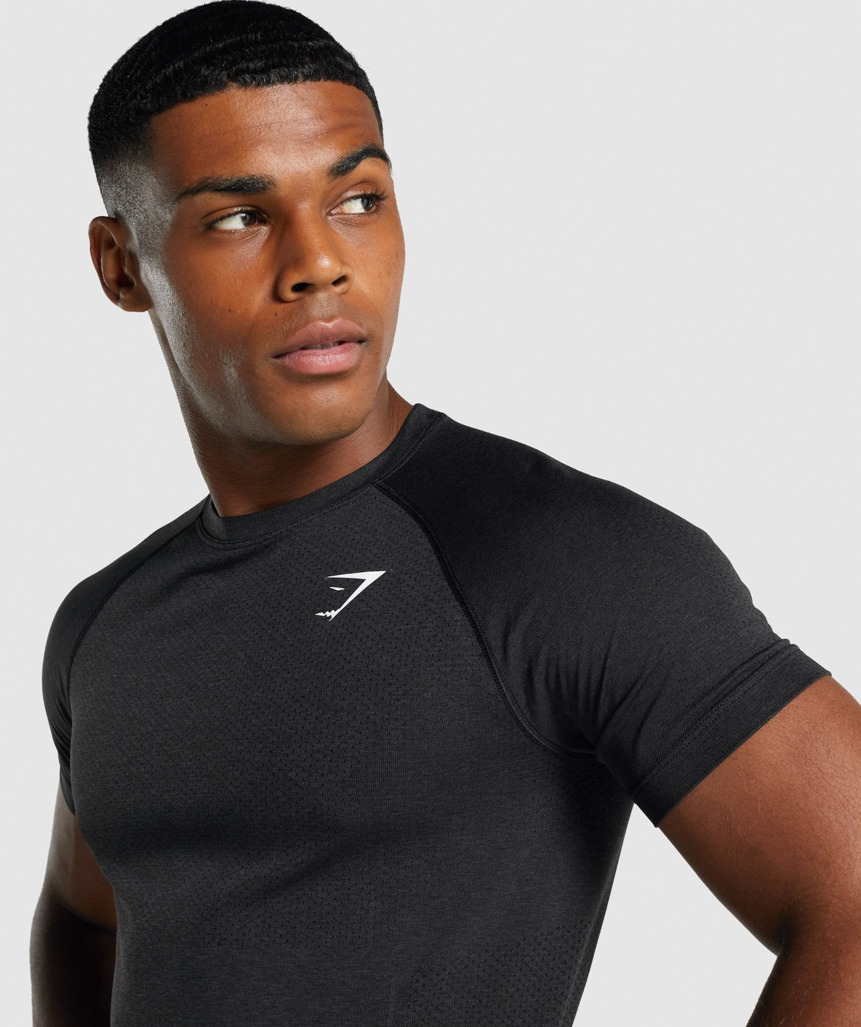 Gymshark Vital Seamless T-Shirt - Light Grey/Black Marl