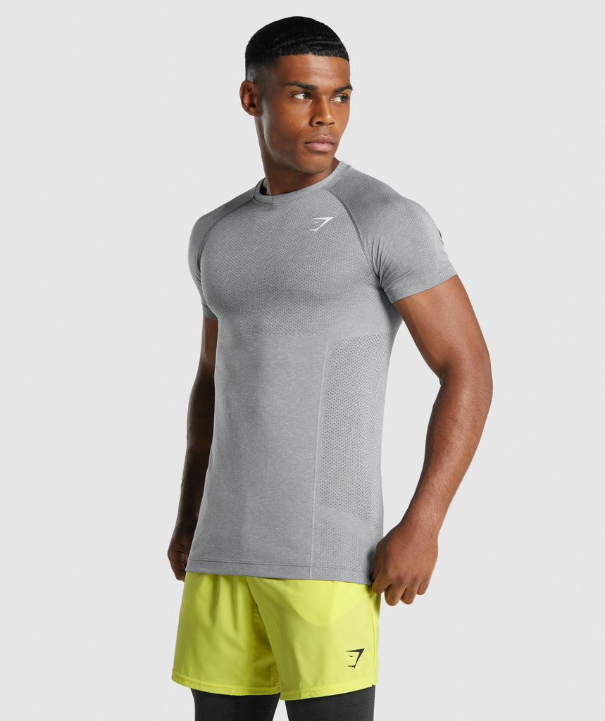 Gymshark Vital Light Seamless T-Shirt - Charcoal Marl | Gymshark