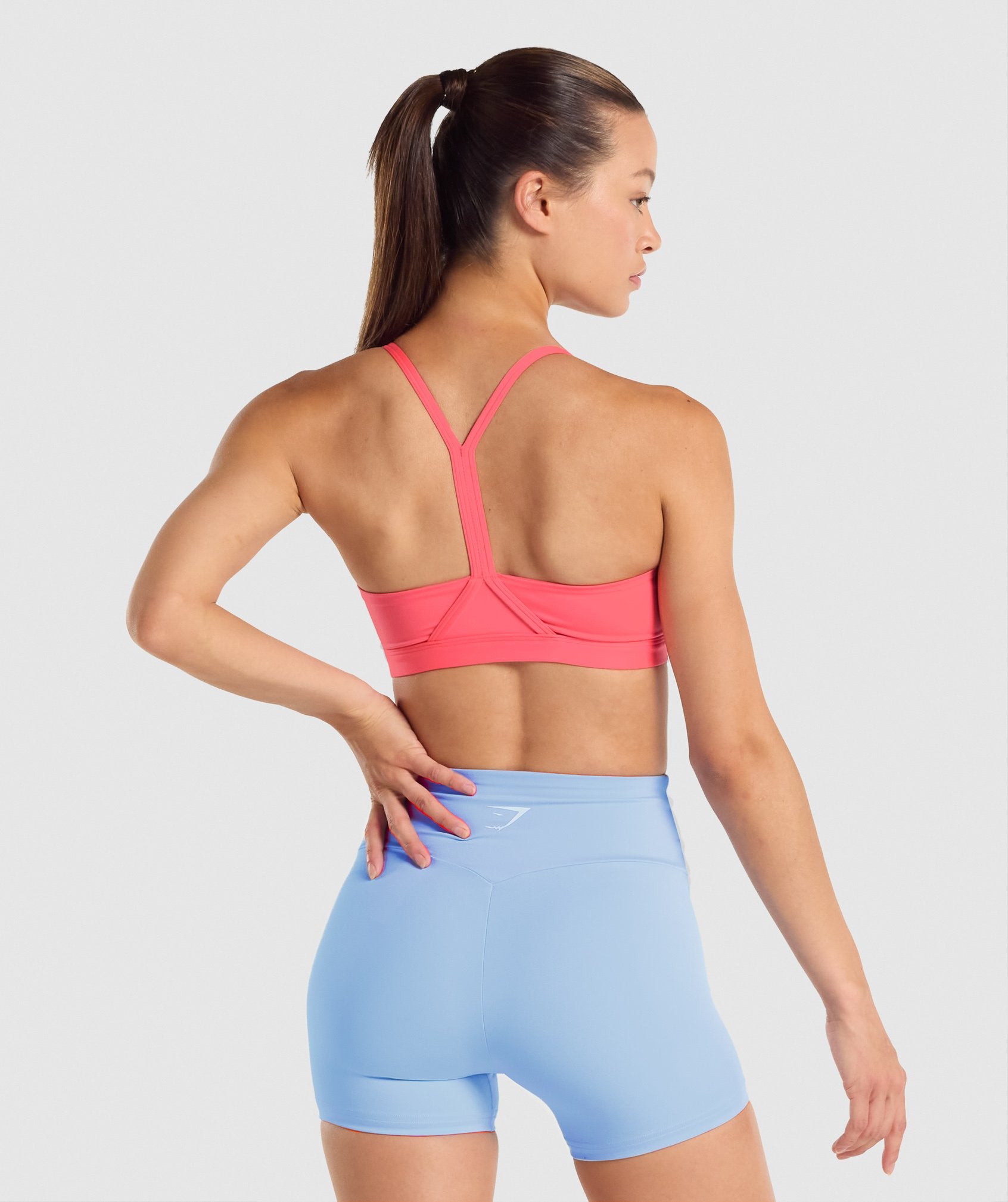 V Neck Sports Bra in Pink - view 2