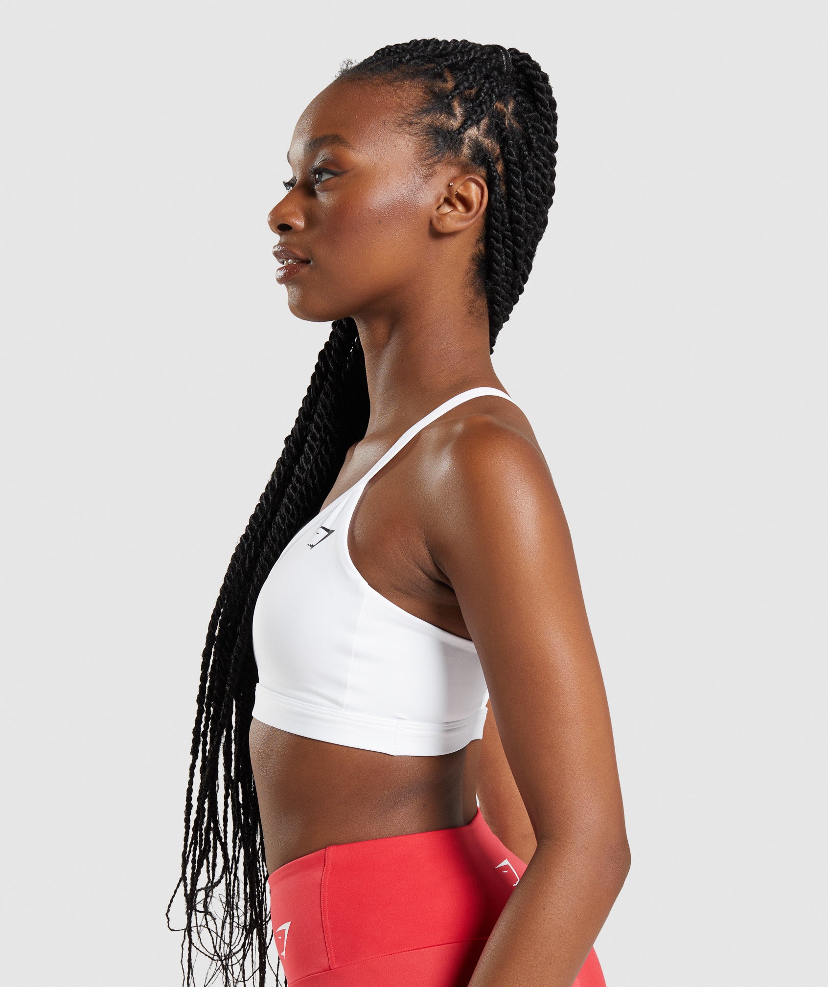 V Neck Sports Bra in White - view 4