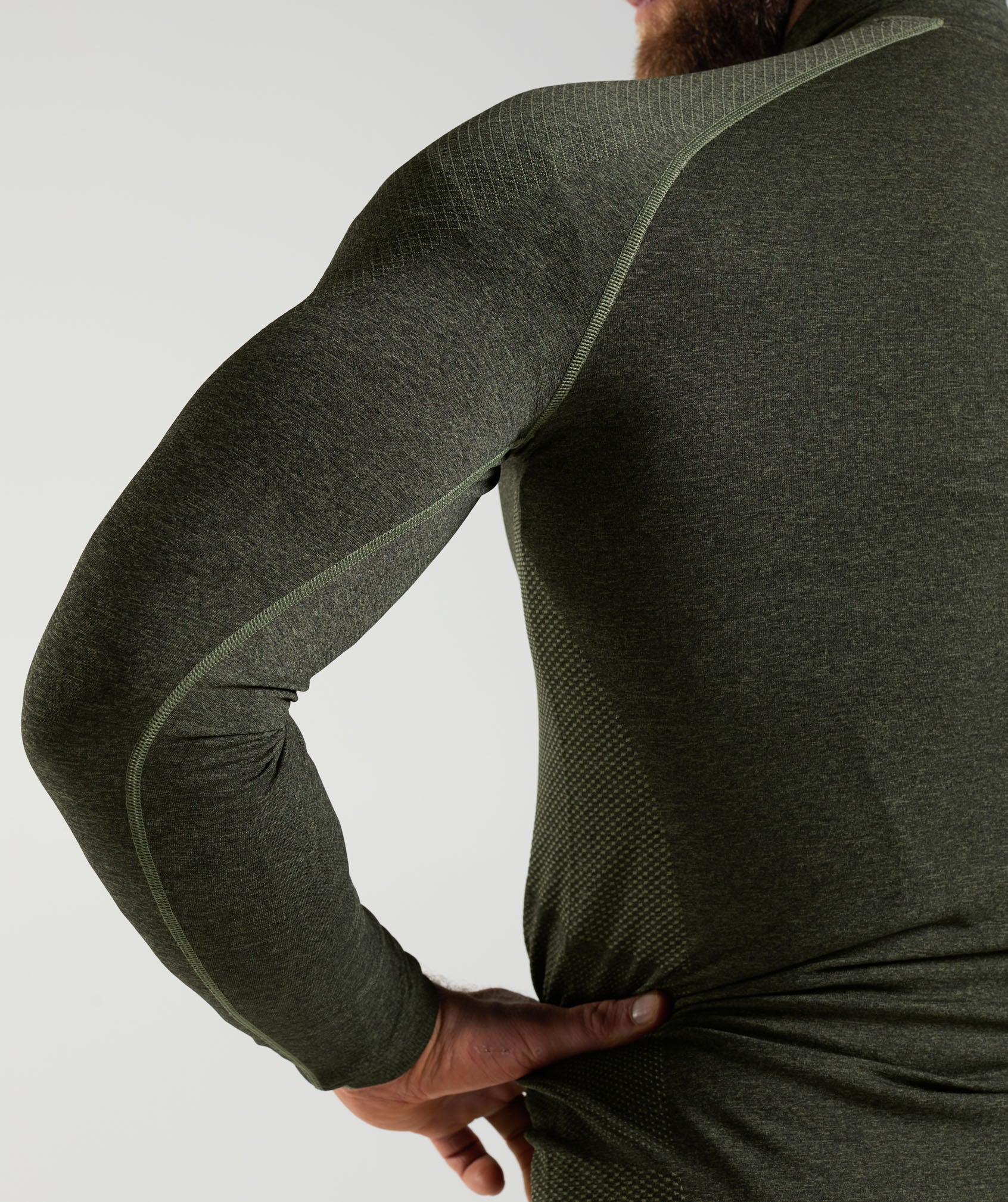 Vital 1/4 Zip in Core Olive/Black - view 6