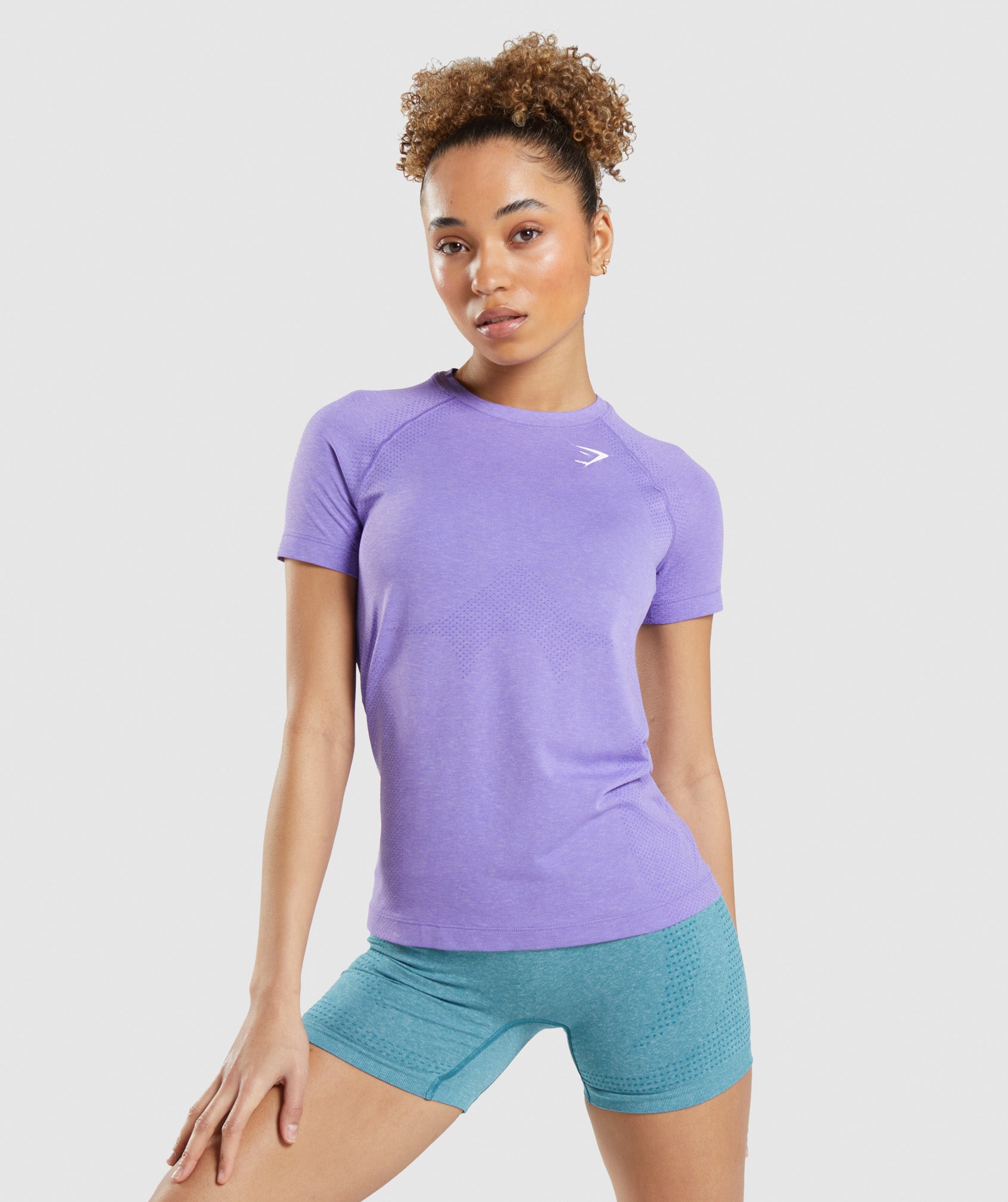 Vital Seamless 2.0 Light T-Shirt in Bright Purple Marl - view 1