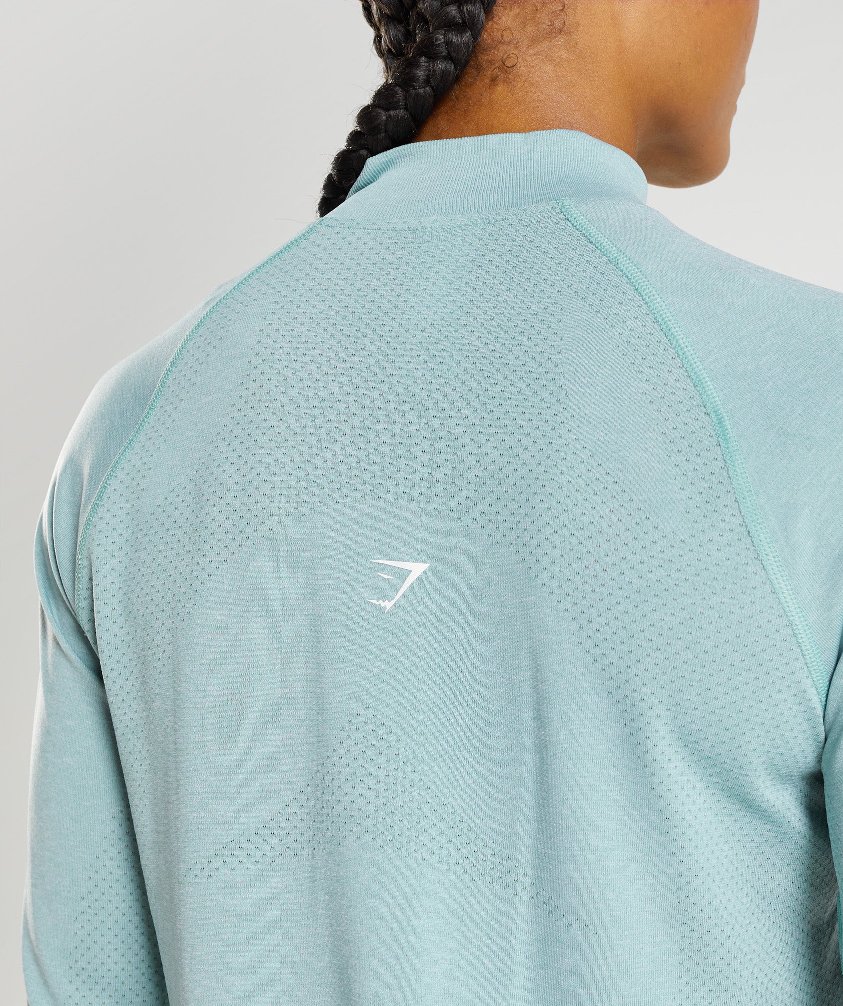 Vital Seamless 2.0 1/2 Zip Pullover in Pearl Blue Marl - view 6
