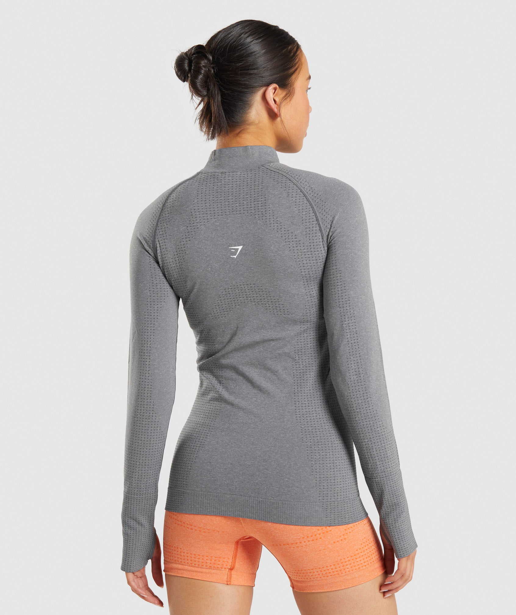 Gymshark Vital Seamless 2.0 1/2 Zip Pullover - Black Marl