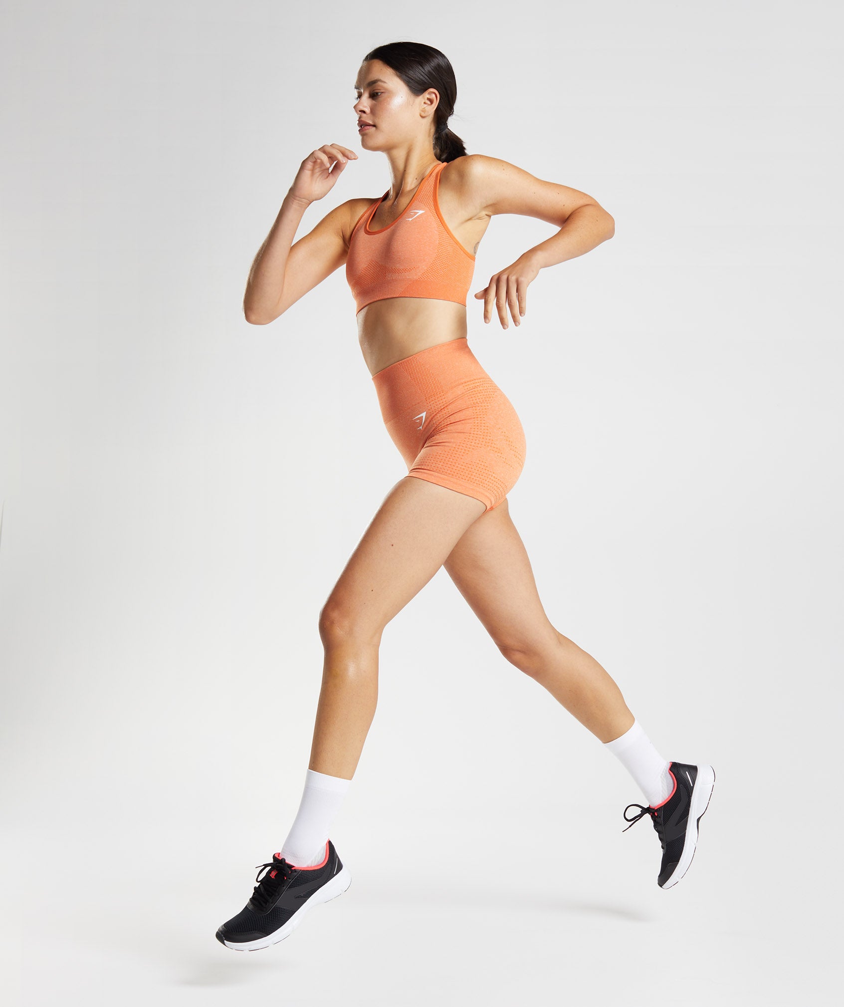 Lavento Women's V-Neck Racerback Sports Bra - Ruched Longline Yoga Crop Bras  Top (Apricot Orange, 4) at  Women's Clothing store