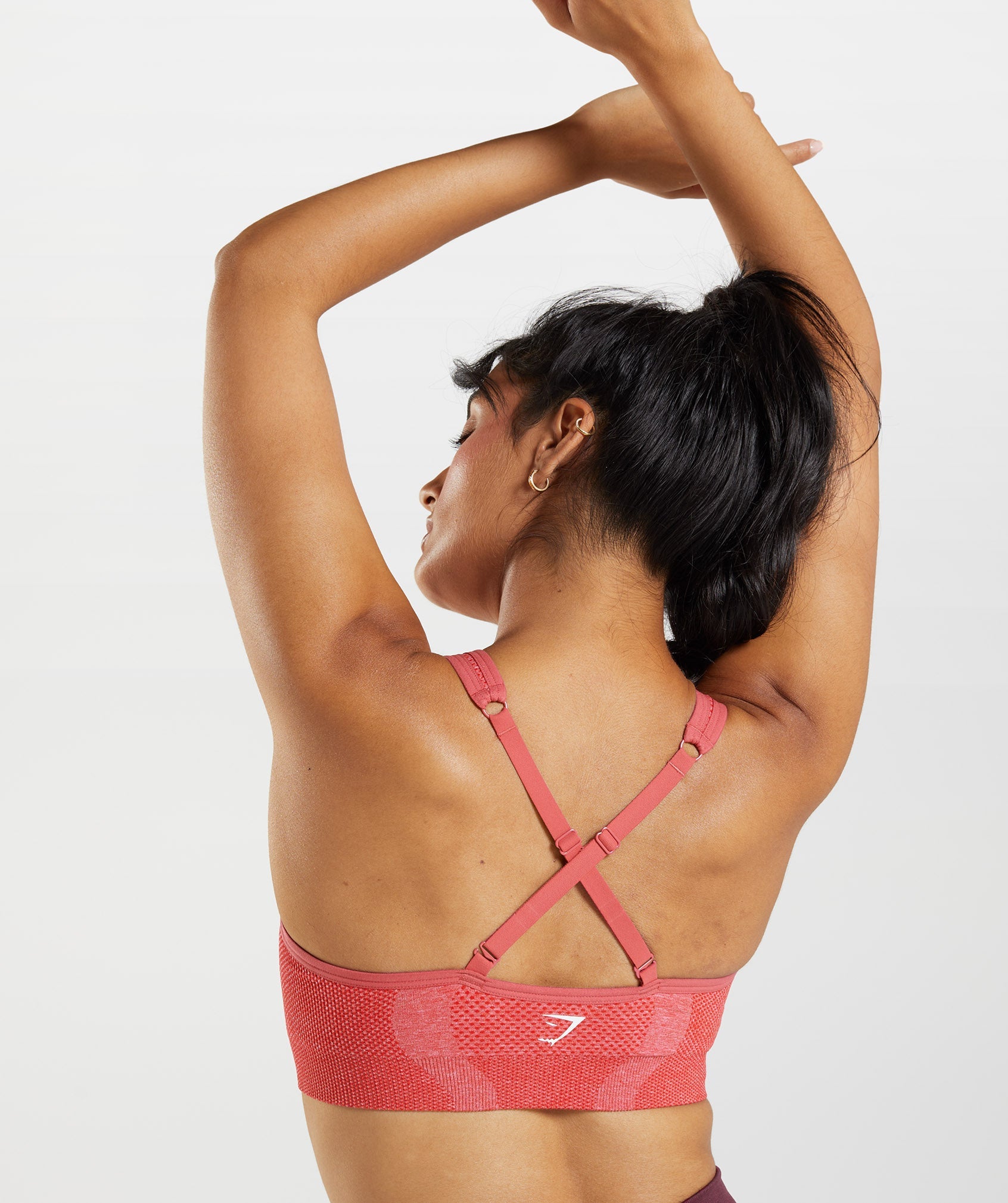 Vital Seamless 2.0 V Neck Sports Bra in Chilli Red Marl - view 6