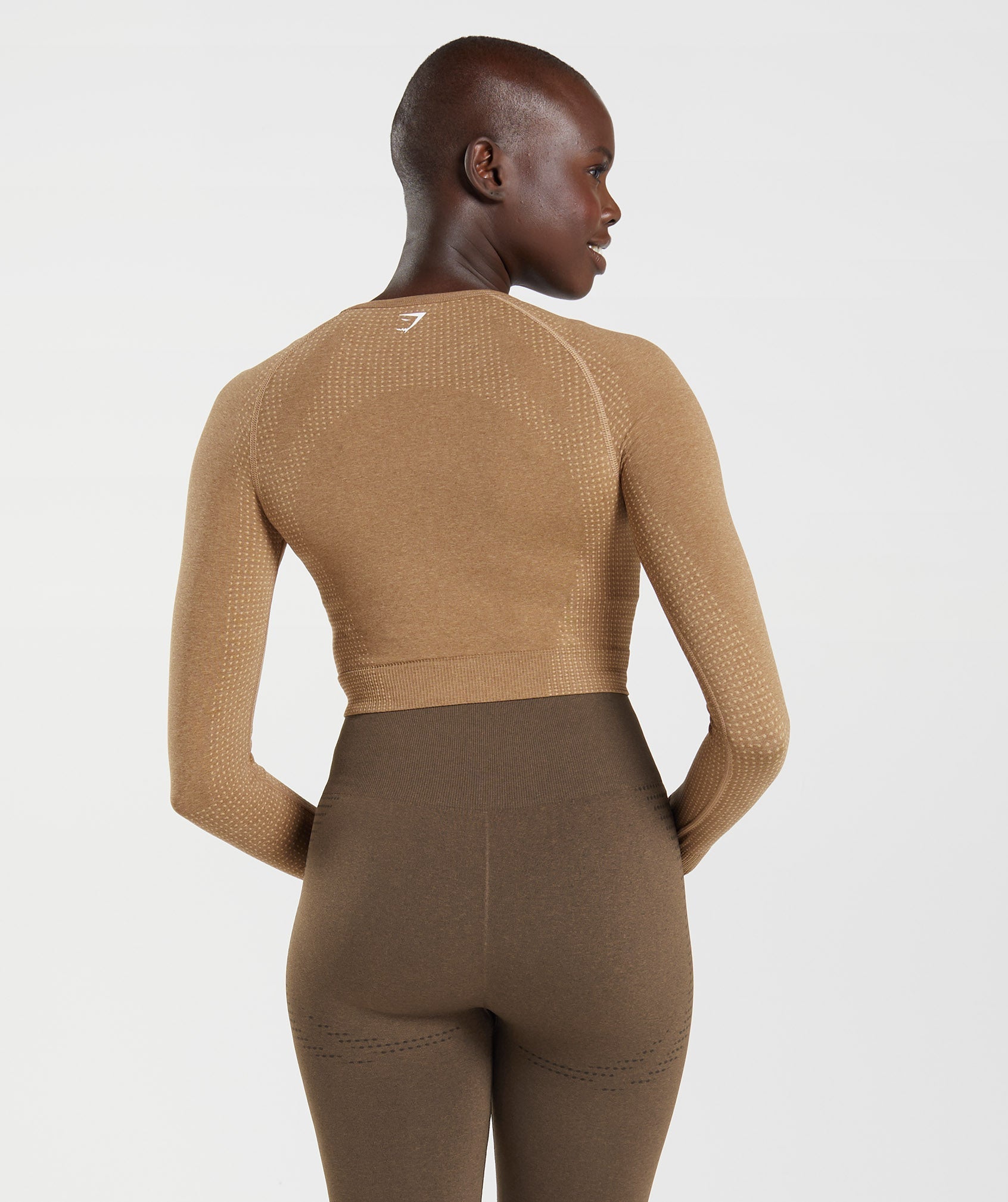 Vital Seamless 2.0 Crop Top in Fawn Marl - view 2