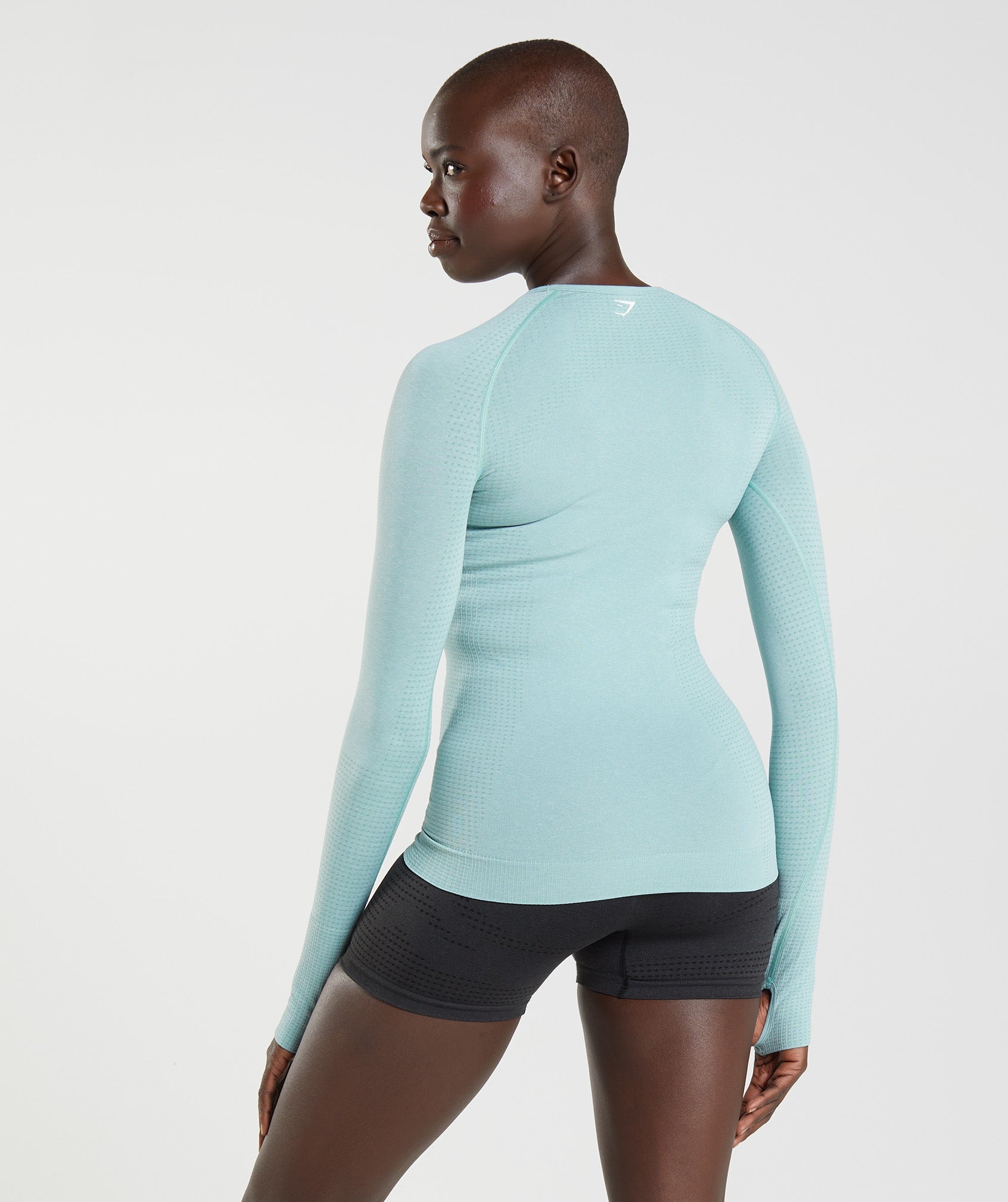 Vital Seamless 2.0 Long Sleeve Top in Pearl Blue Marl - view 2