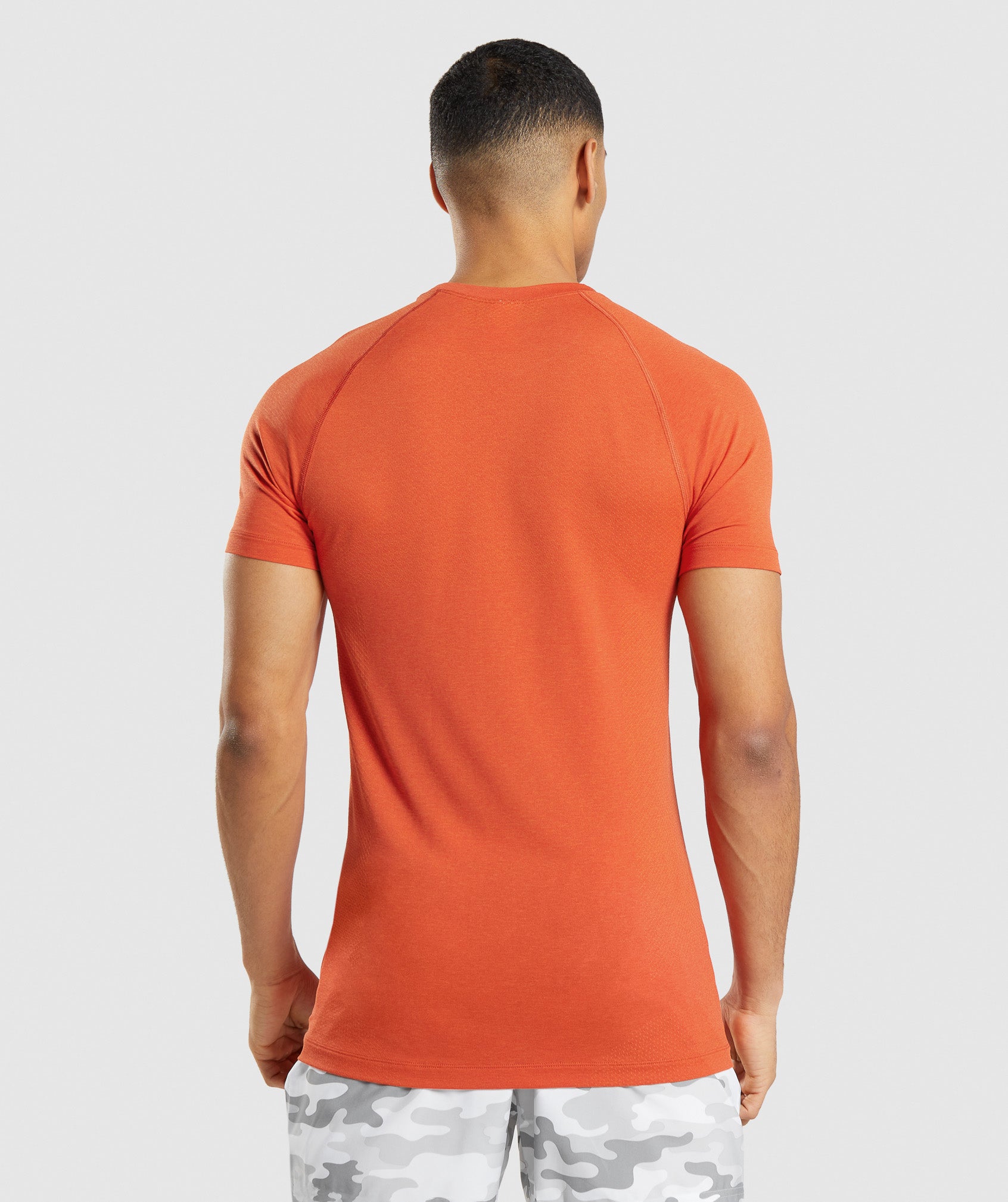 Vital Light Seamless T-Shirt in Papaya Orange Marl - view 2