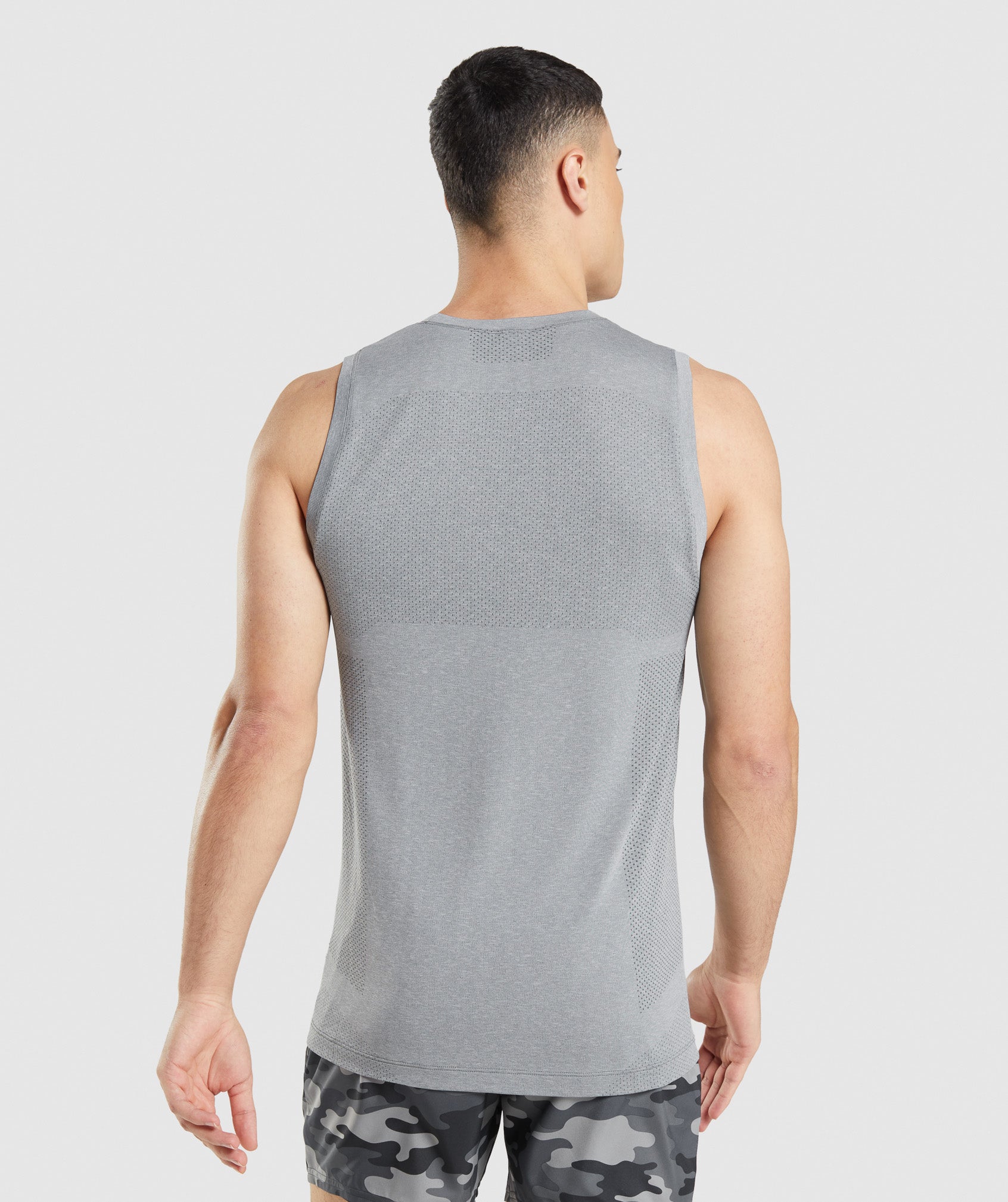 Vital Seamless Light Tank in Charcoal Grey Marl - view 3