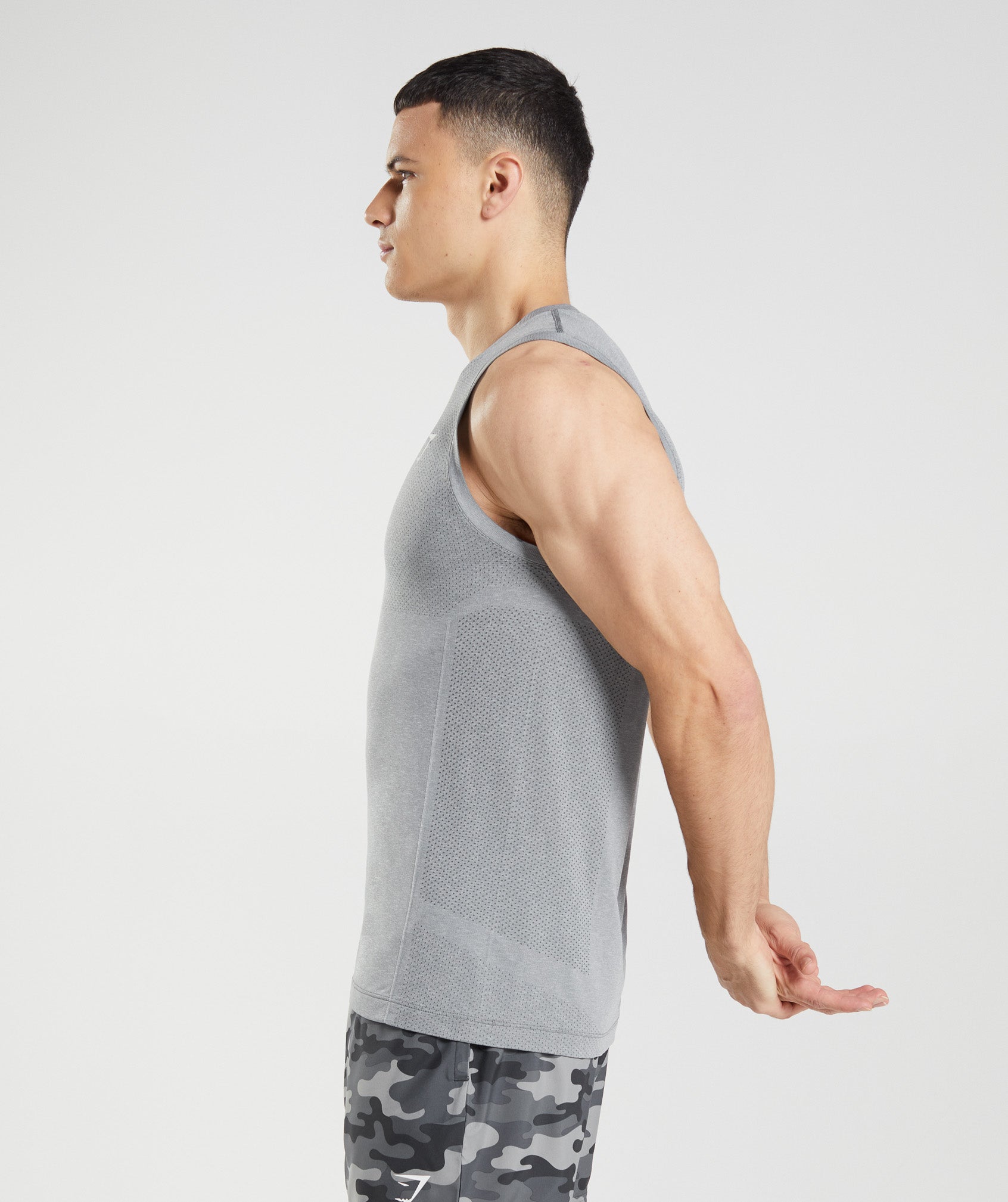 Vital Seamless Light Tank in Charcoal Grey Marl