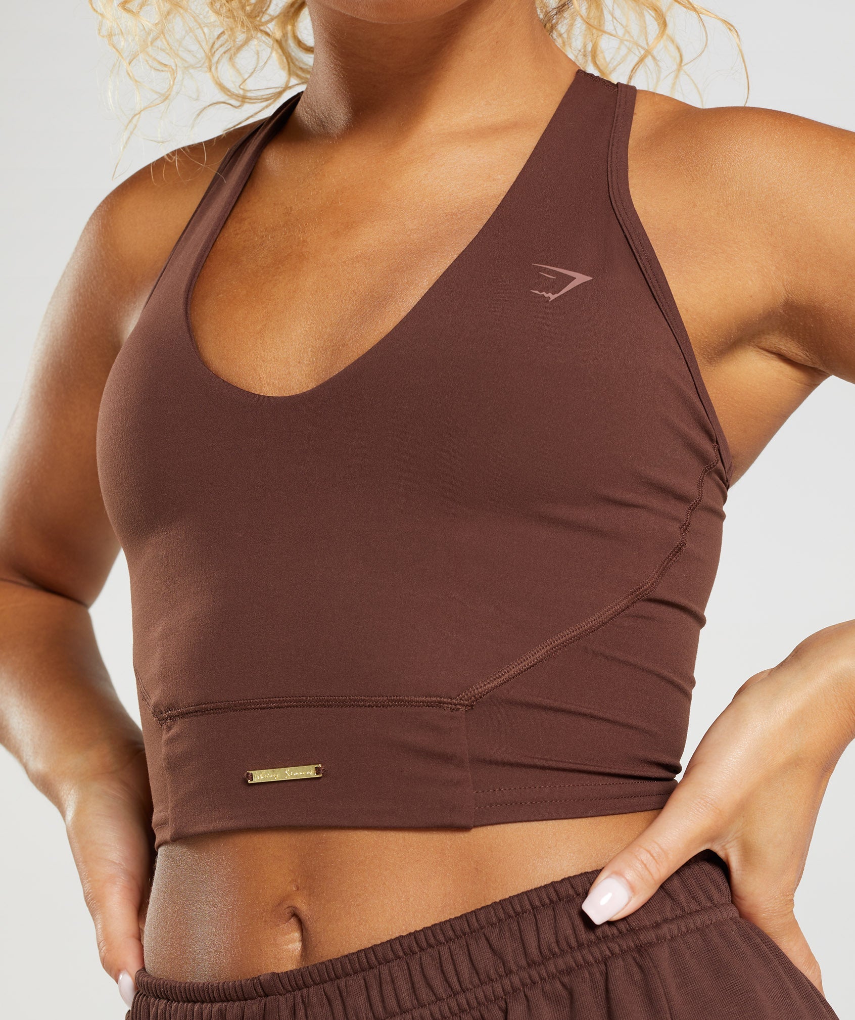 Whitney Crop Tank in Rekindle Brown - view 6