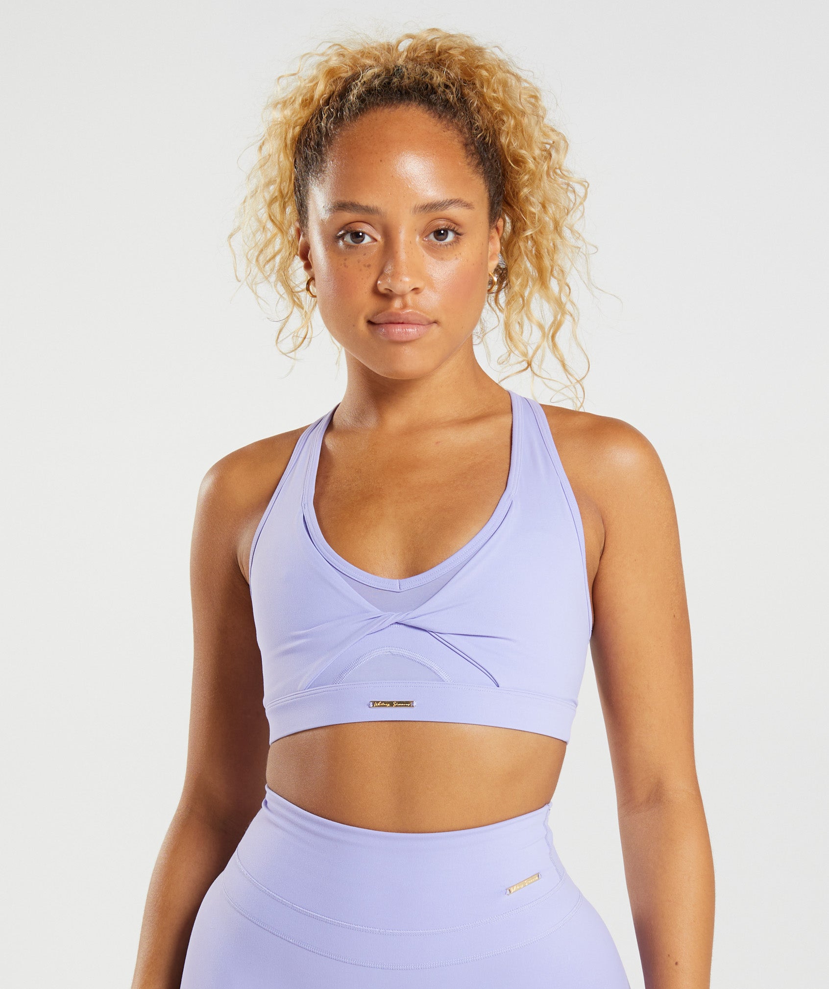 Whitney Mesh Sports Bra in Wildflower Purple