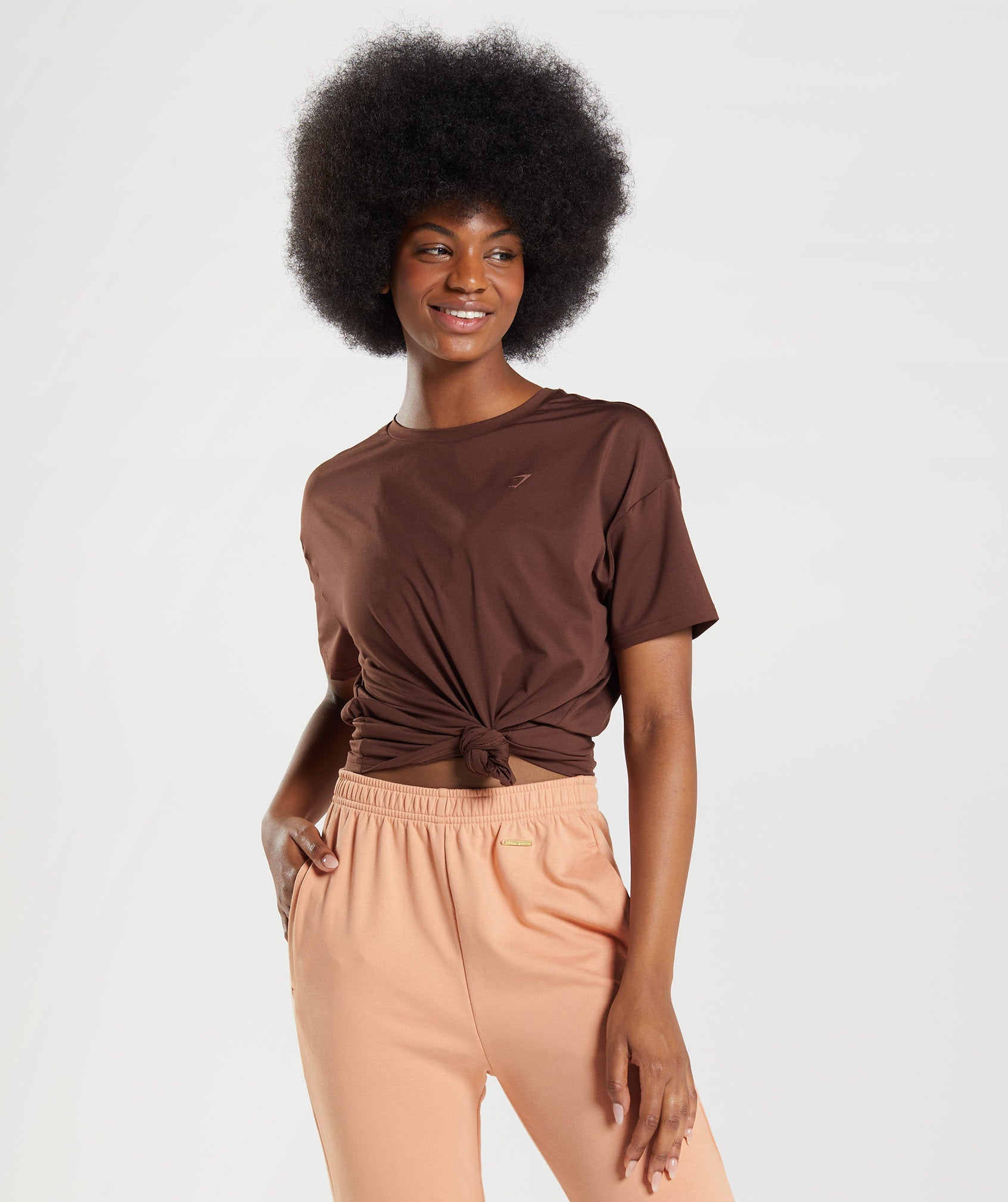Whitney Oversized T-Shirt in Rekindle Brown - view 1