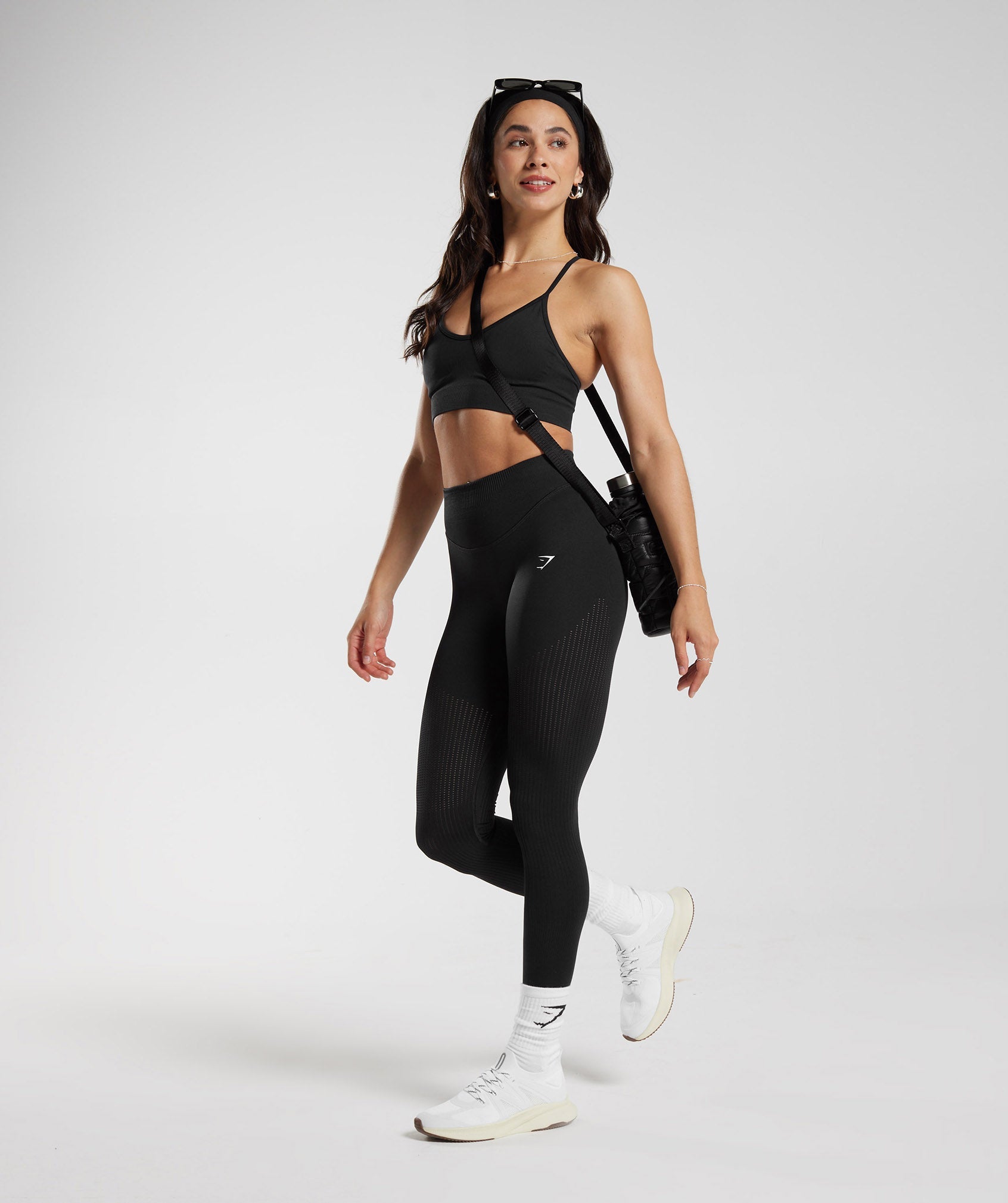 Sweat Seamless Mesh Leggings in Black - view 4