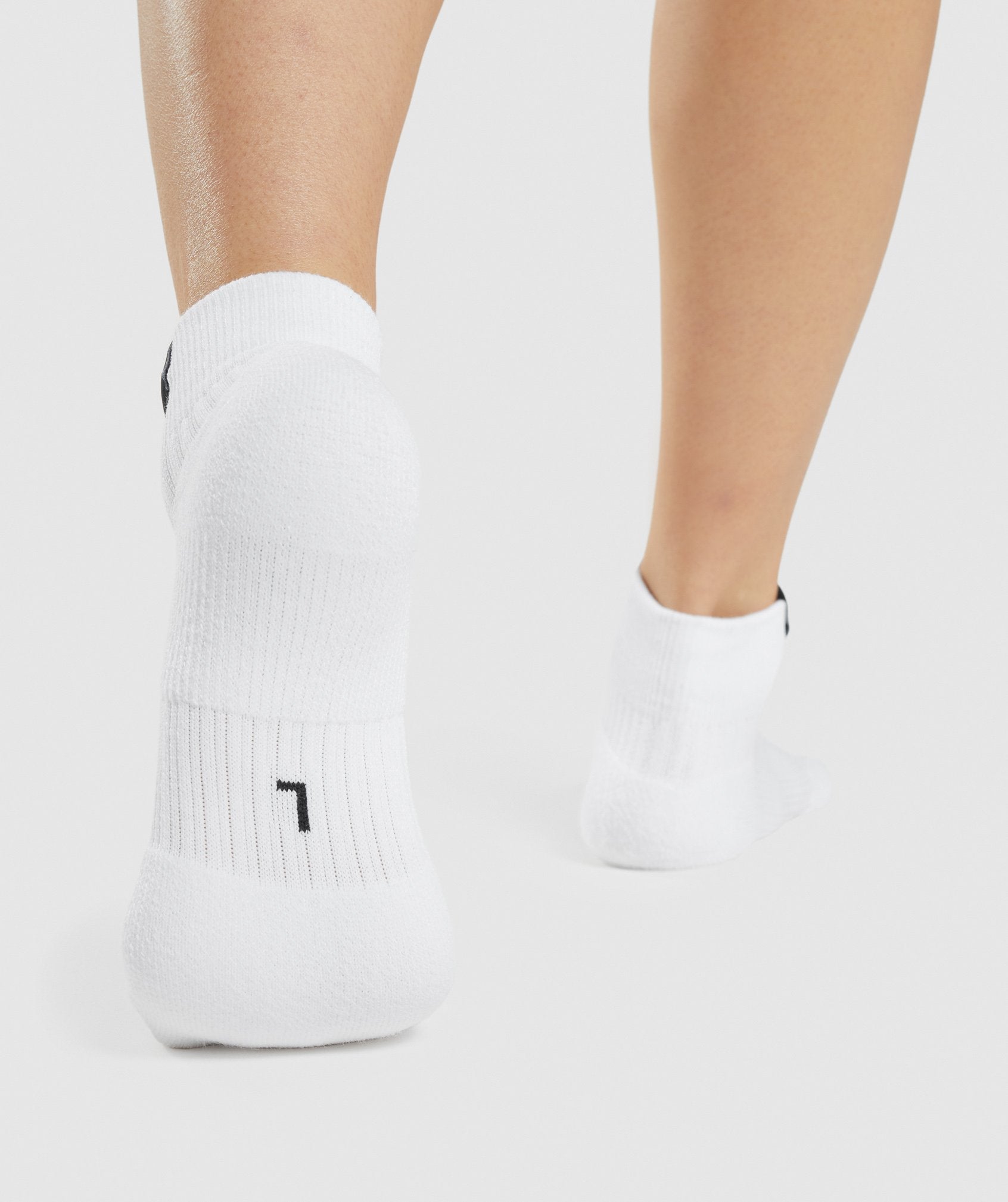 Woven Tab Sneaker Socks 3pk in White - view 6