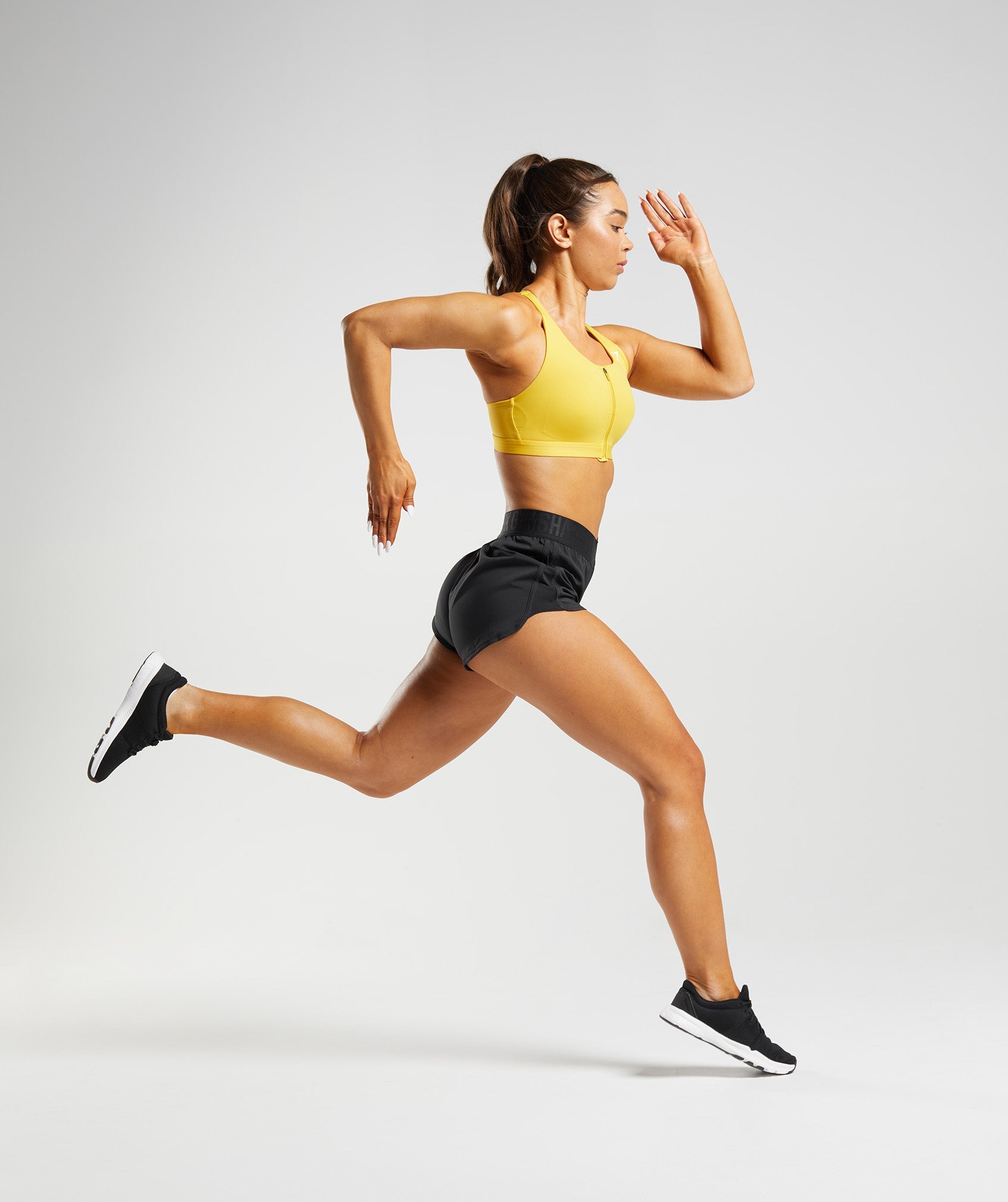 Zip Up Sports Bra in Medallion Yellow