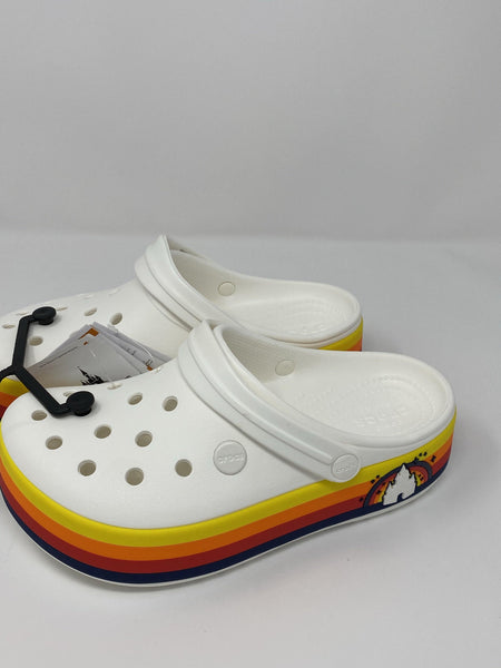 crocs with white stripe