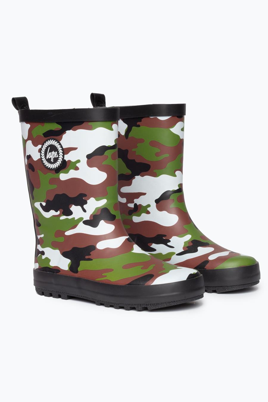 boys camouflage wellies