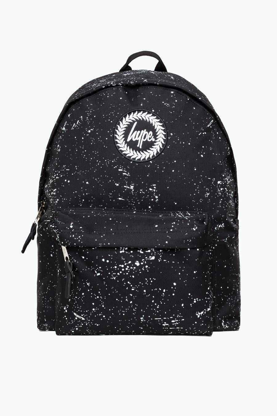 hype black with white speckle backpack