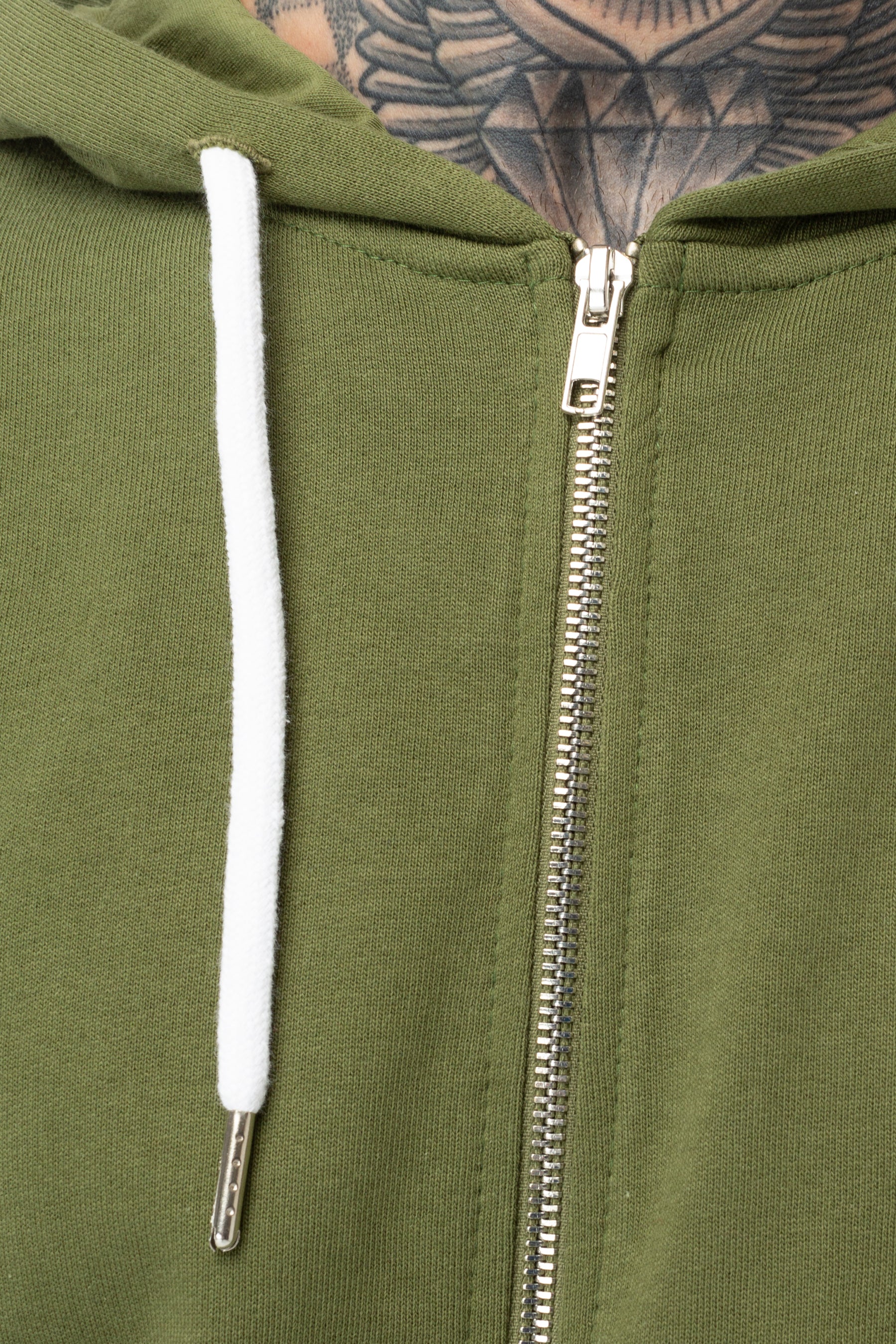 khaki zip hoodie