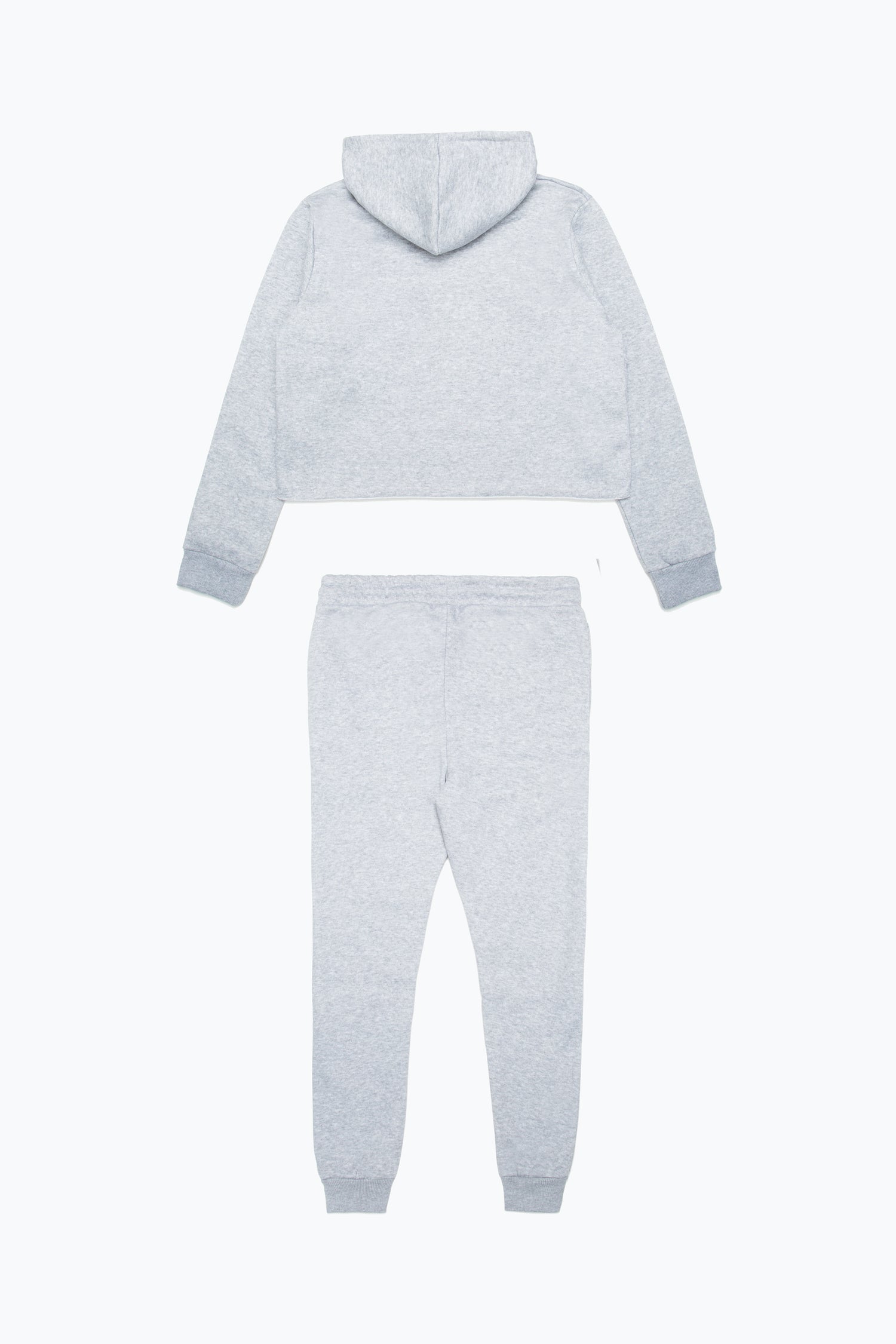 Hype Grey Kids Crop Pullover Hoodie & Jogger Set