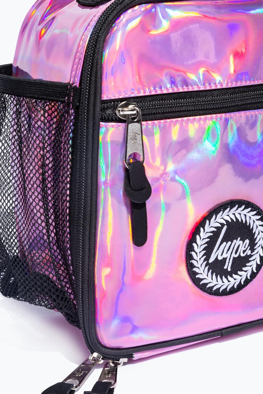 pink holographic hype bag