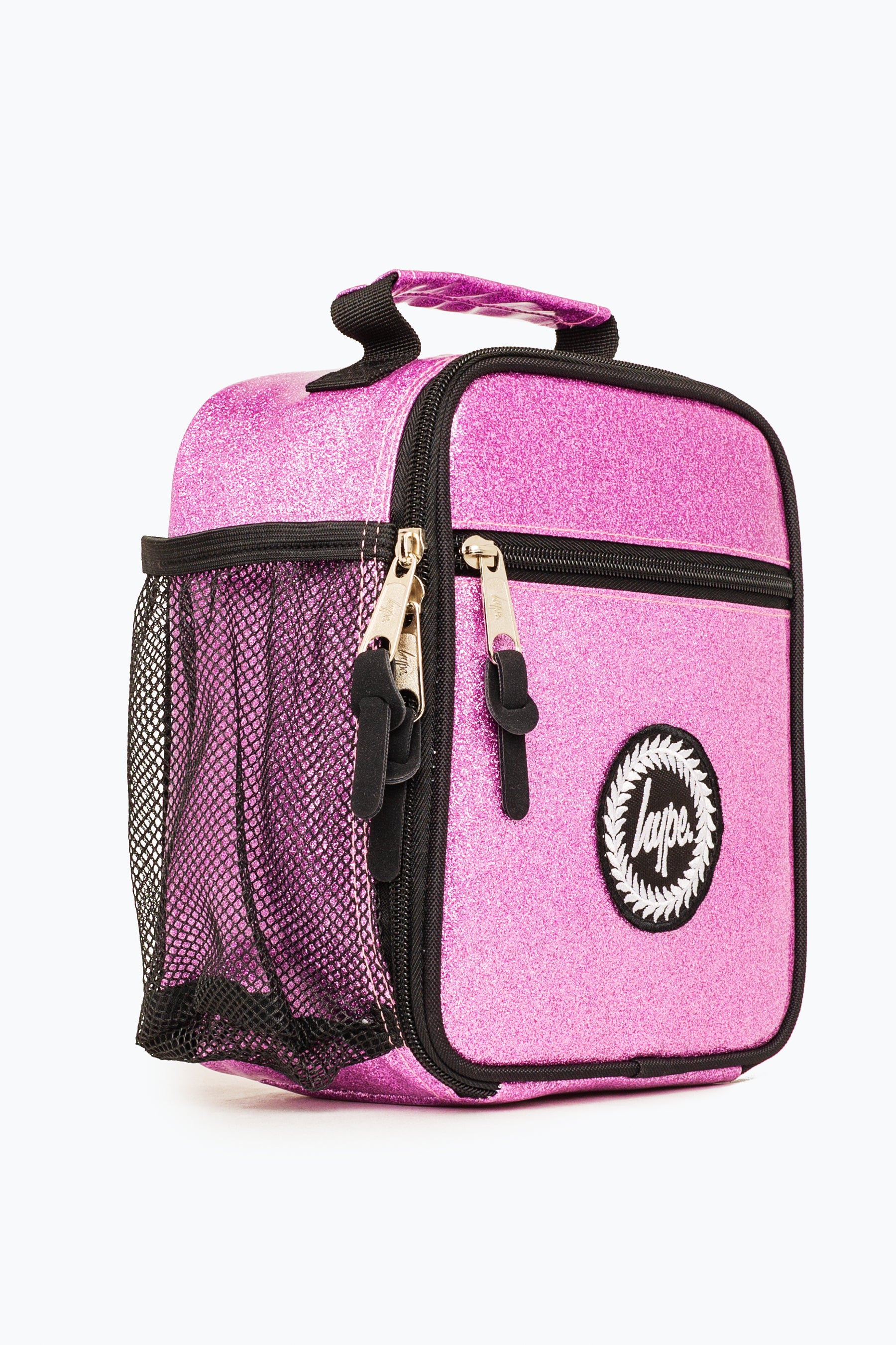 pink glitter lunch bag